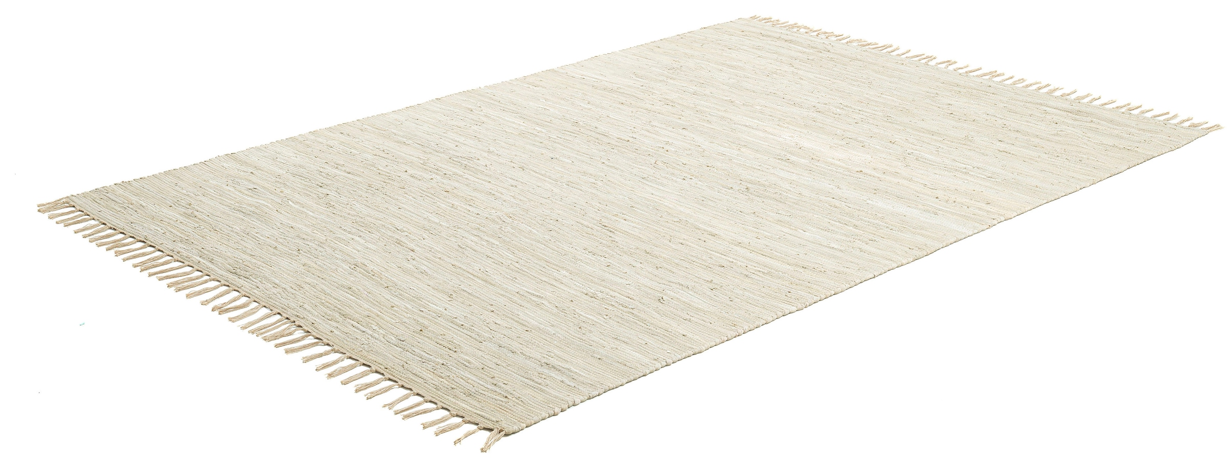rechteckig, Teppich, Handweb THEKO Baumwolle, handgewebt, Trouver reine sur Fransen mit Flachgewebe, »Happy Teppich Cotton«,