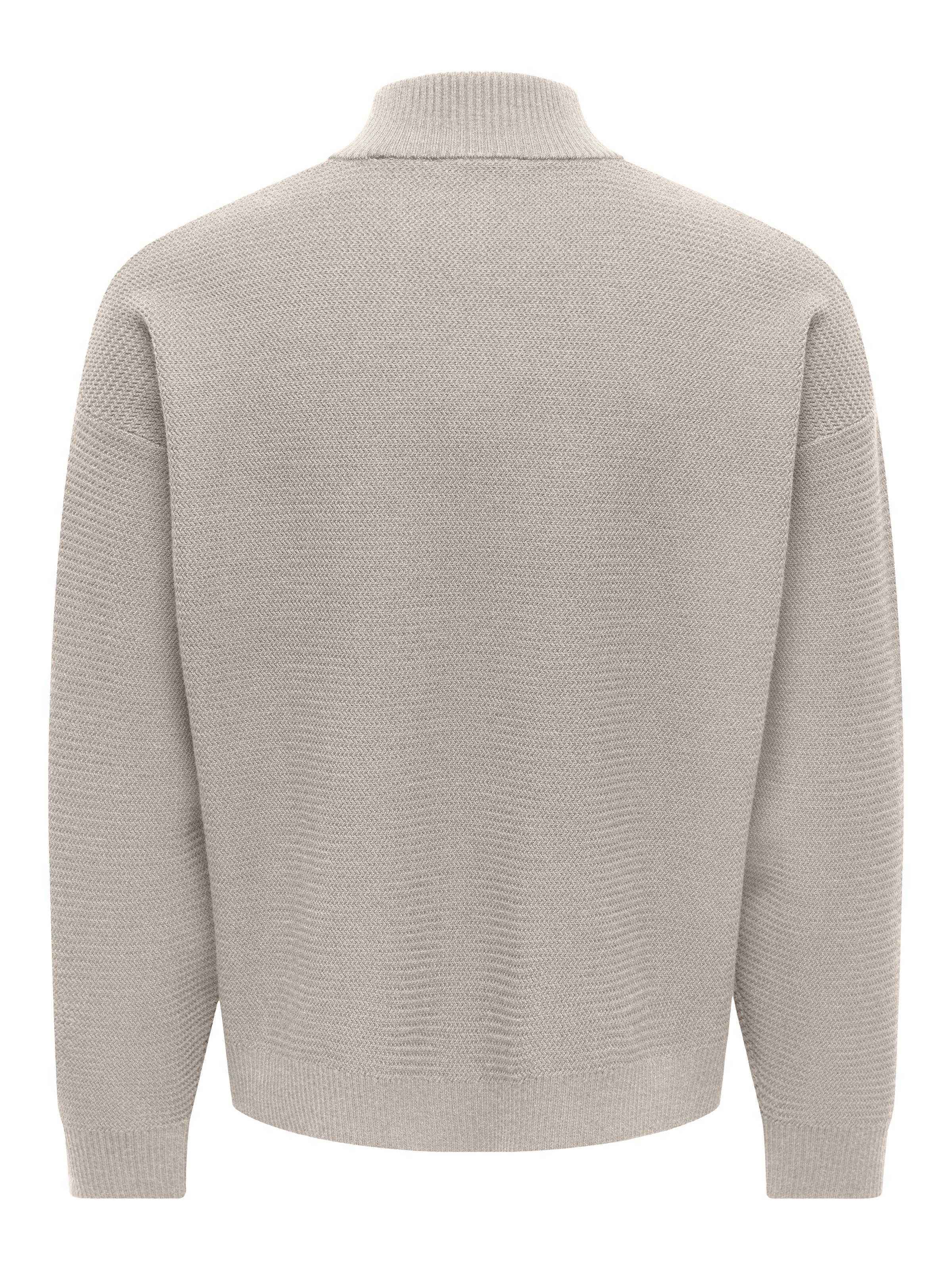 ONLY & SONS Troyer »ONSCARTER REG JAQUARD 1/2 ZIP OTL« mélange viscose, coupe régulière