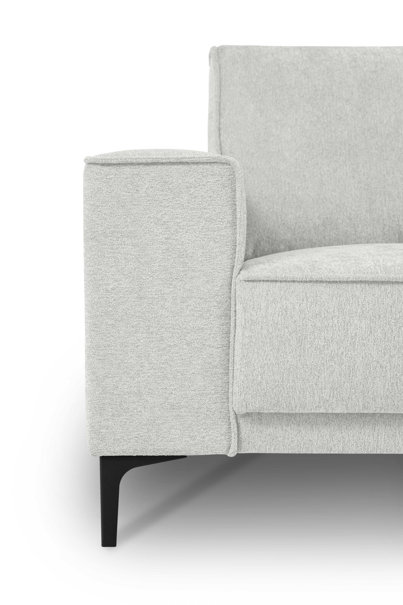 Places of Style 2-Sitzer »Kompaktsofa Oland, Struktur, Flachgewebe, Luxus-Microfaser, Boucle«, 164 cm, Wellenunterfederung, Skandi-Design, Metallfüsse