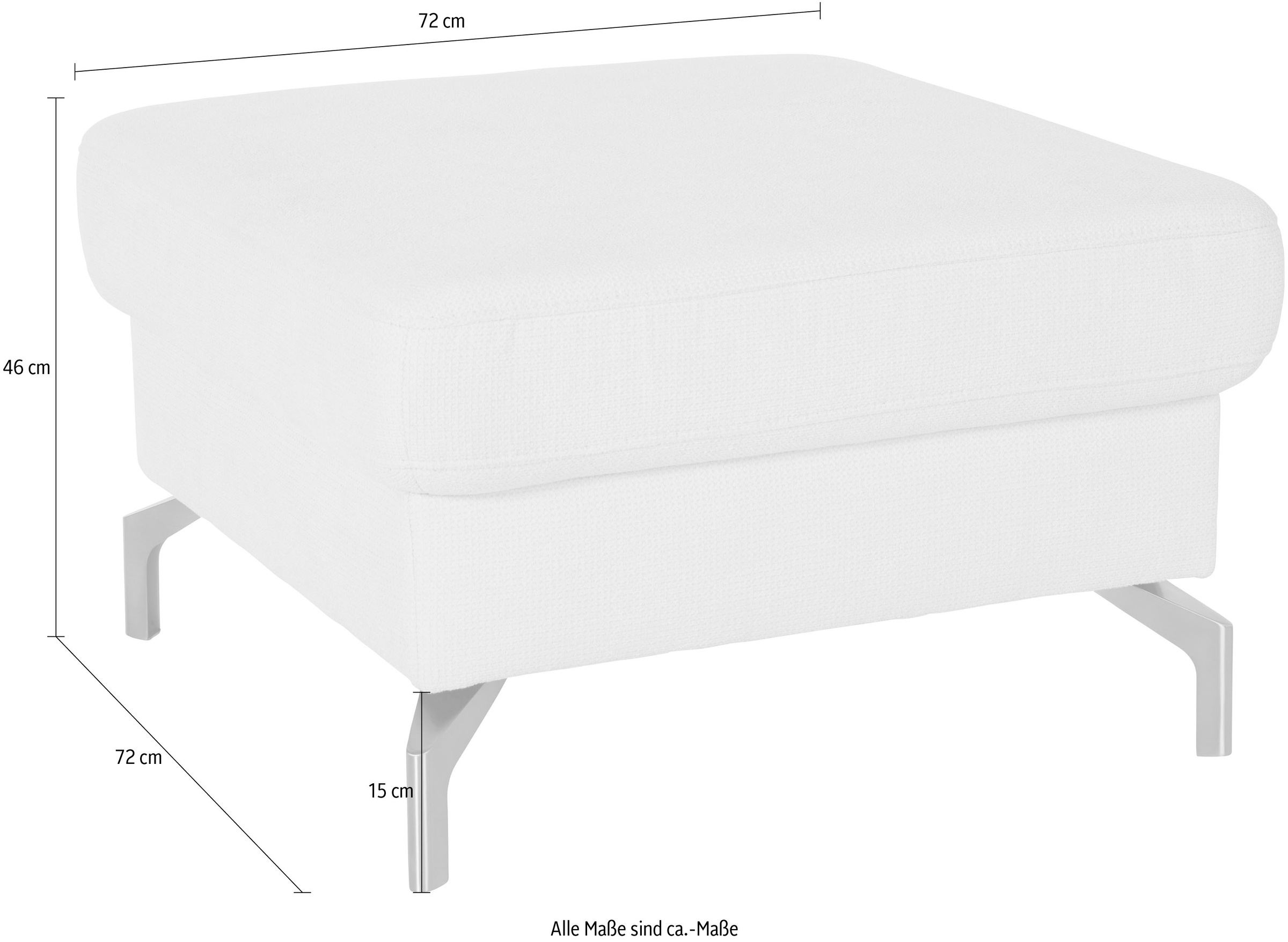 sit&more Hocker »Percy«, Fusshöhe 15cm, wahlweise mit unterschiedlichen Fussfarben