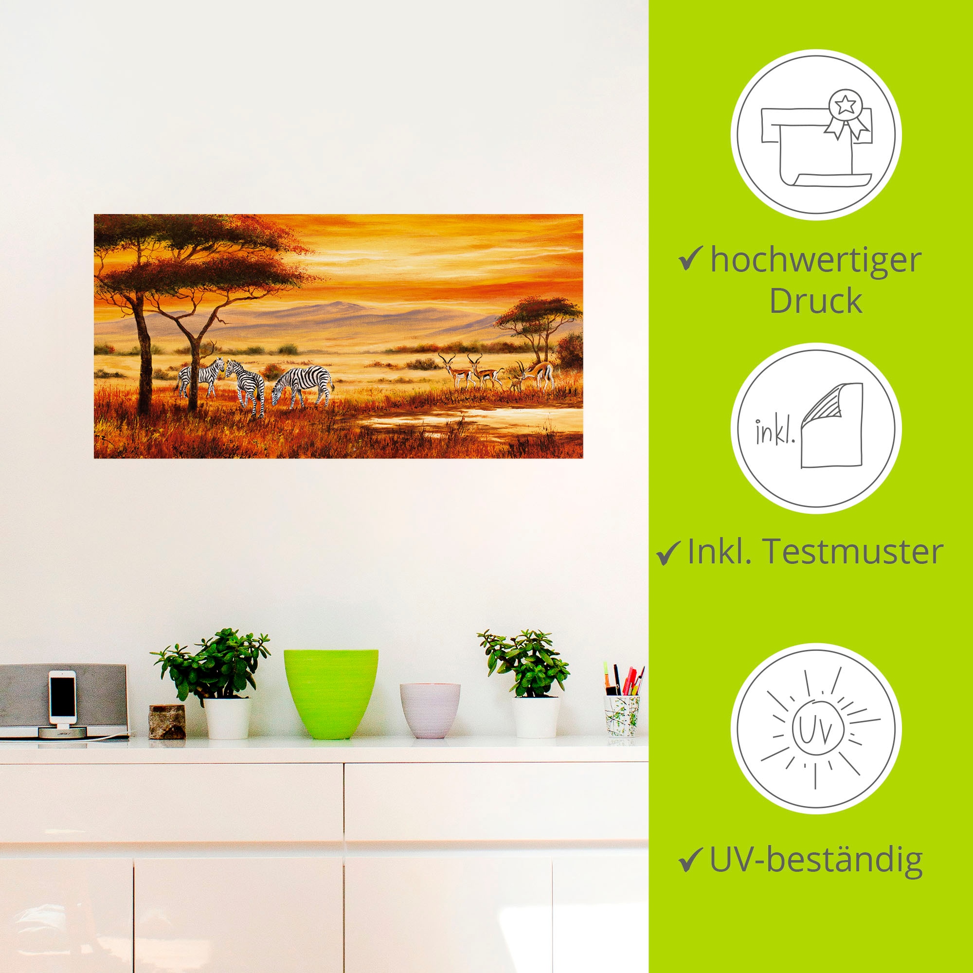 Artland Wandbild »Afrikanische Landschaft I«, Afrika, (1 St.), als Leinwandbild, Poster, Wandaufkleber in verschied. Grössen