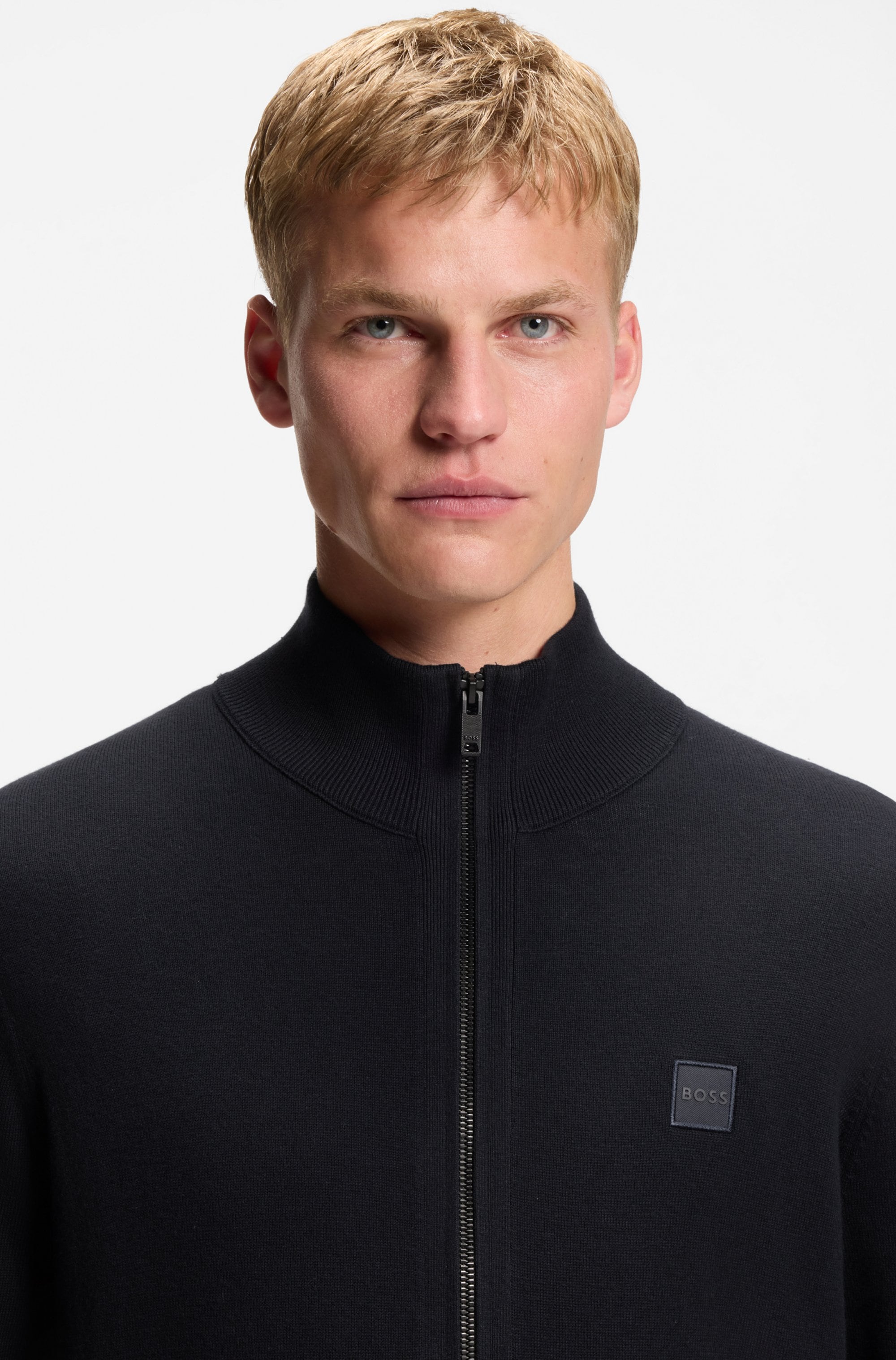 BOSS ORANGE Veste en tricot »Kanozip« mit Reissverschluss