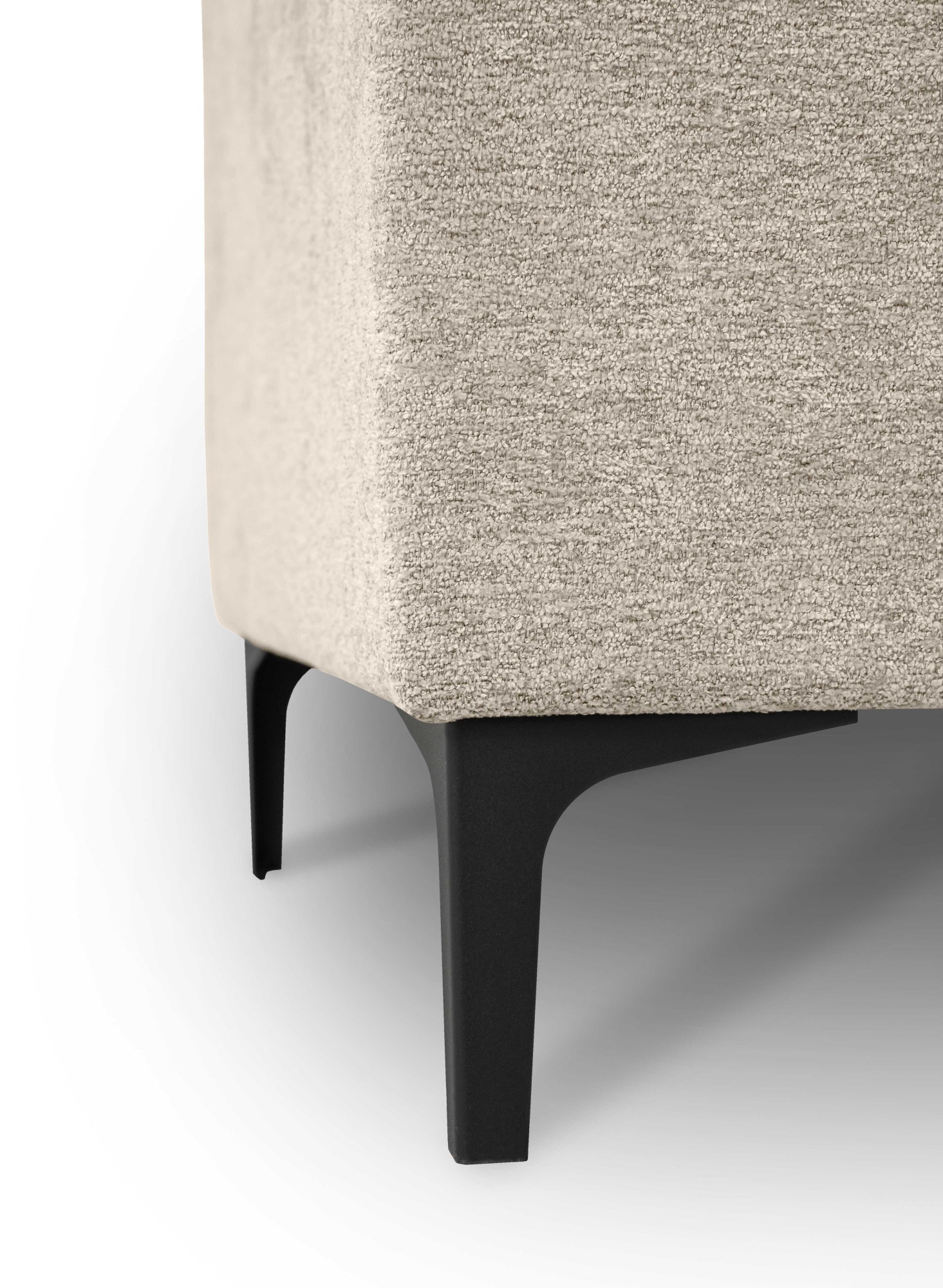 Places of Style 3-Sitzer »3er Sofa Oland, Struktur, Flachgewebe, Luxus-Microfaser, Boucle«, 224 cm, Wellenunterfederung, Skandi-Design, Metallfüsse