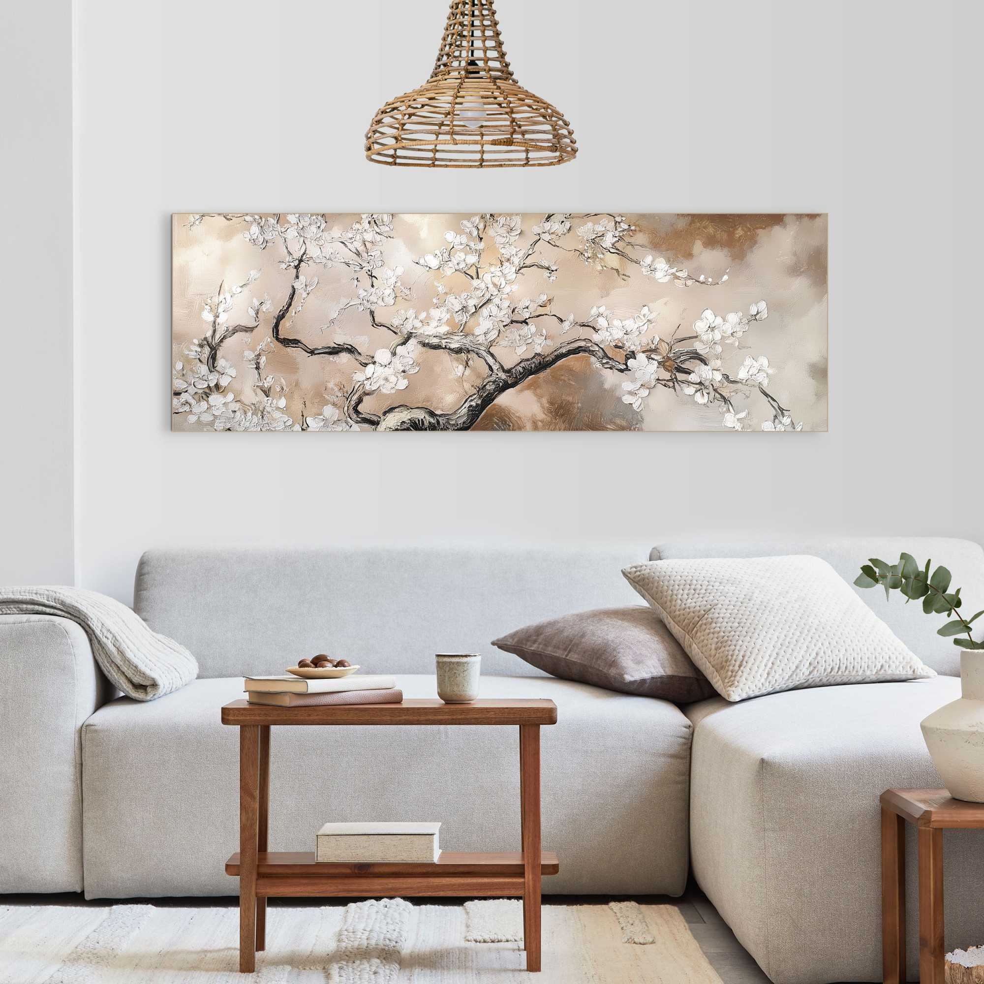Reinders Wandbild "Baum mit Blüte" Wohnzimmer - Beige - MDF - Blumen und Pflanzen - 156x52 cm