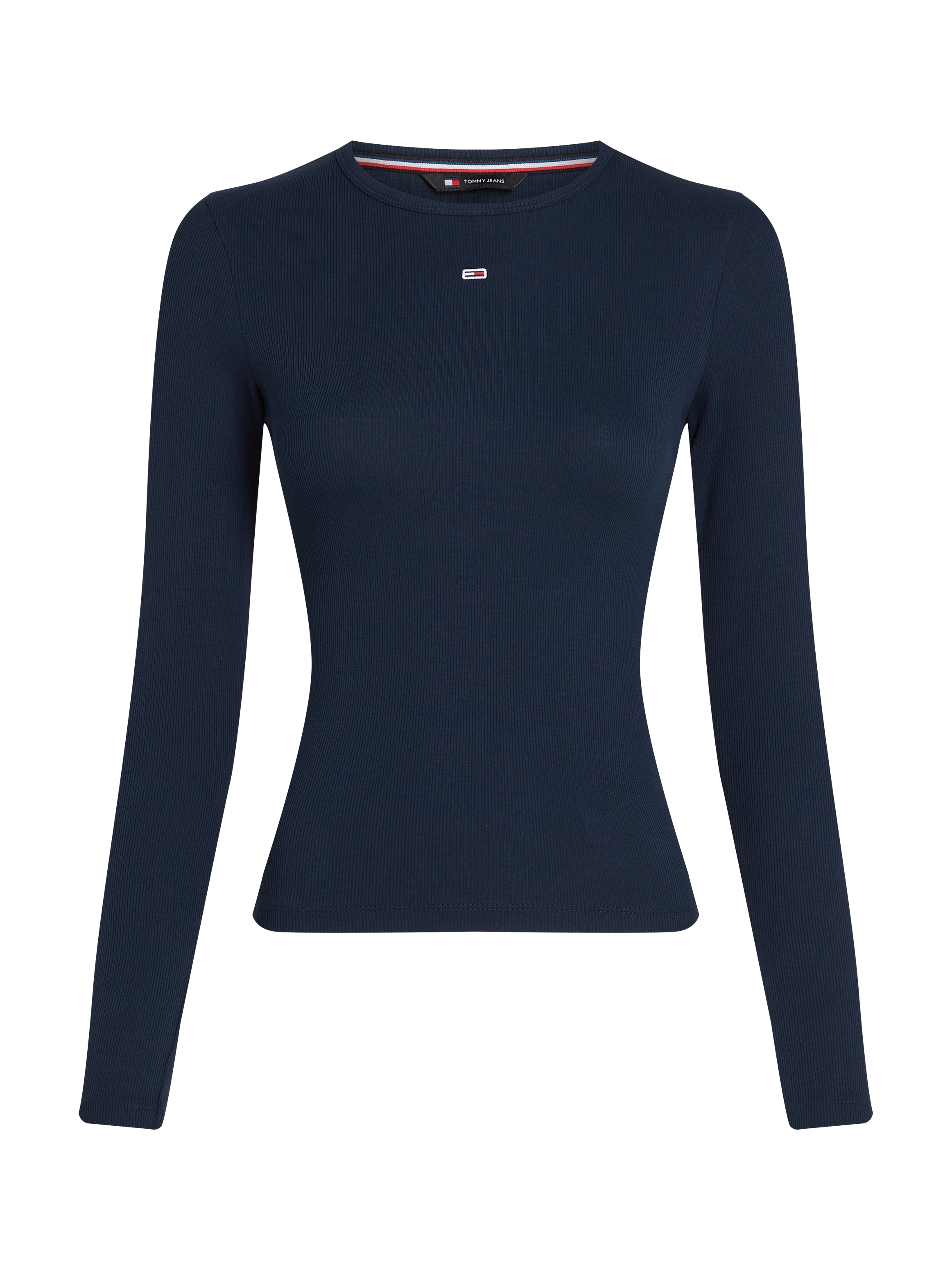 Tommy Jeans T-shirt à manches longues »TJW SLIM ESSENTIAL RIB LS« avec broderie du logo