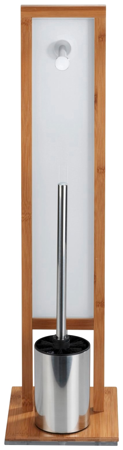Finde WENKO WC-Garnitur »Rivalta«, 1 St., aus  Bambus-Polyester-Polypropylen, integrierter Toilettenpapierhalter und WC- Bürstenhalter auf