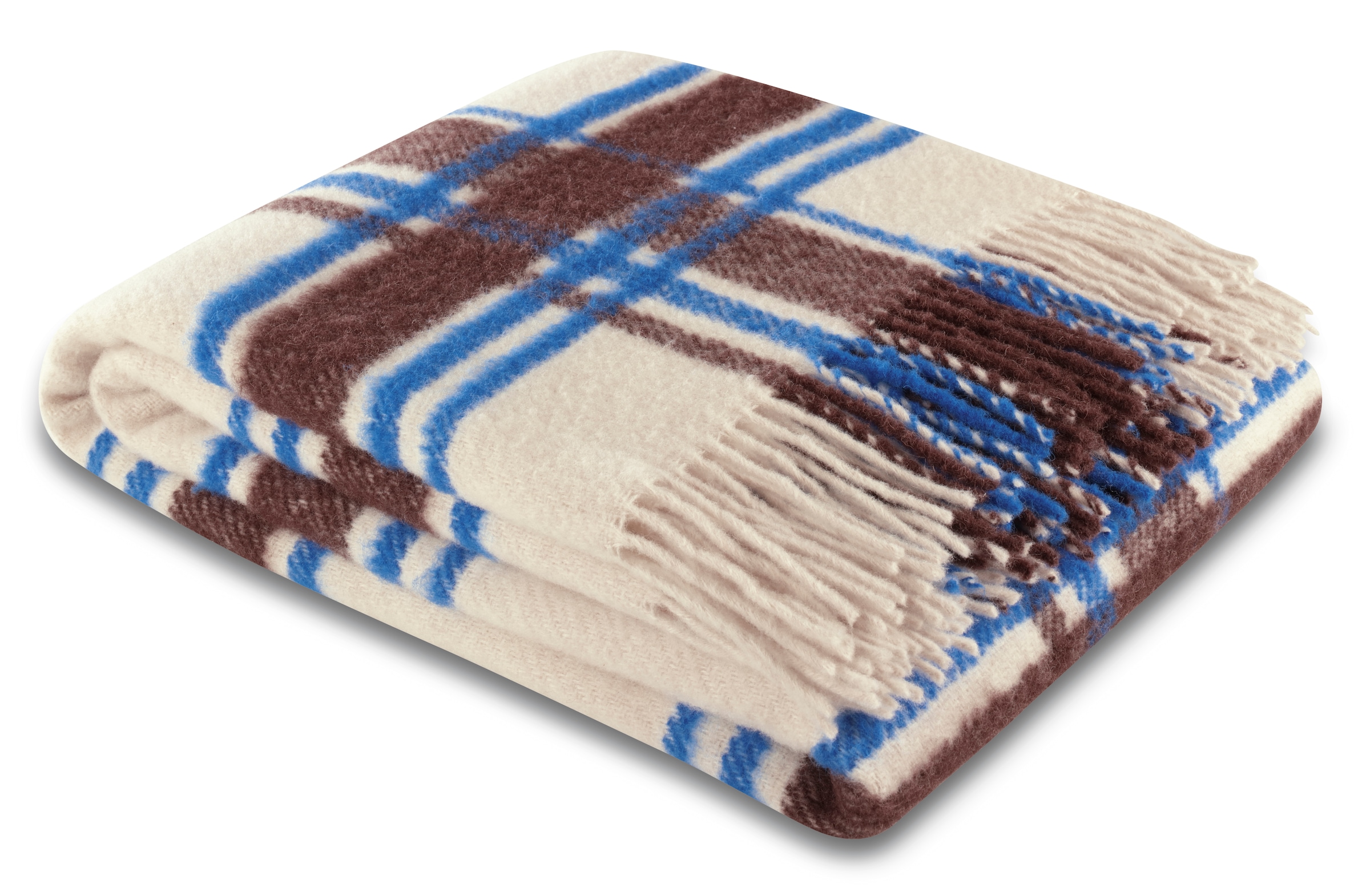 Image of Biederlack Plaid "Arctic Check" 130 x 170, mit Fransen