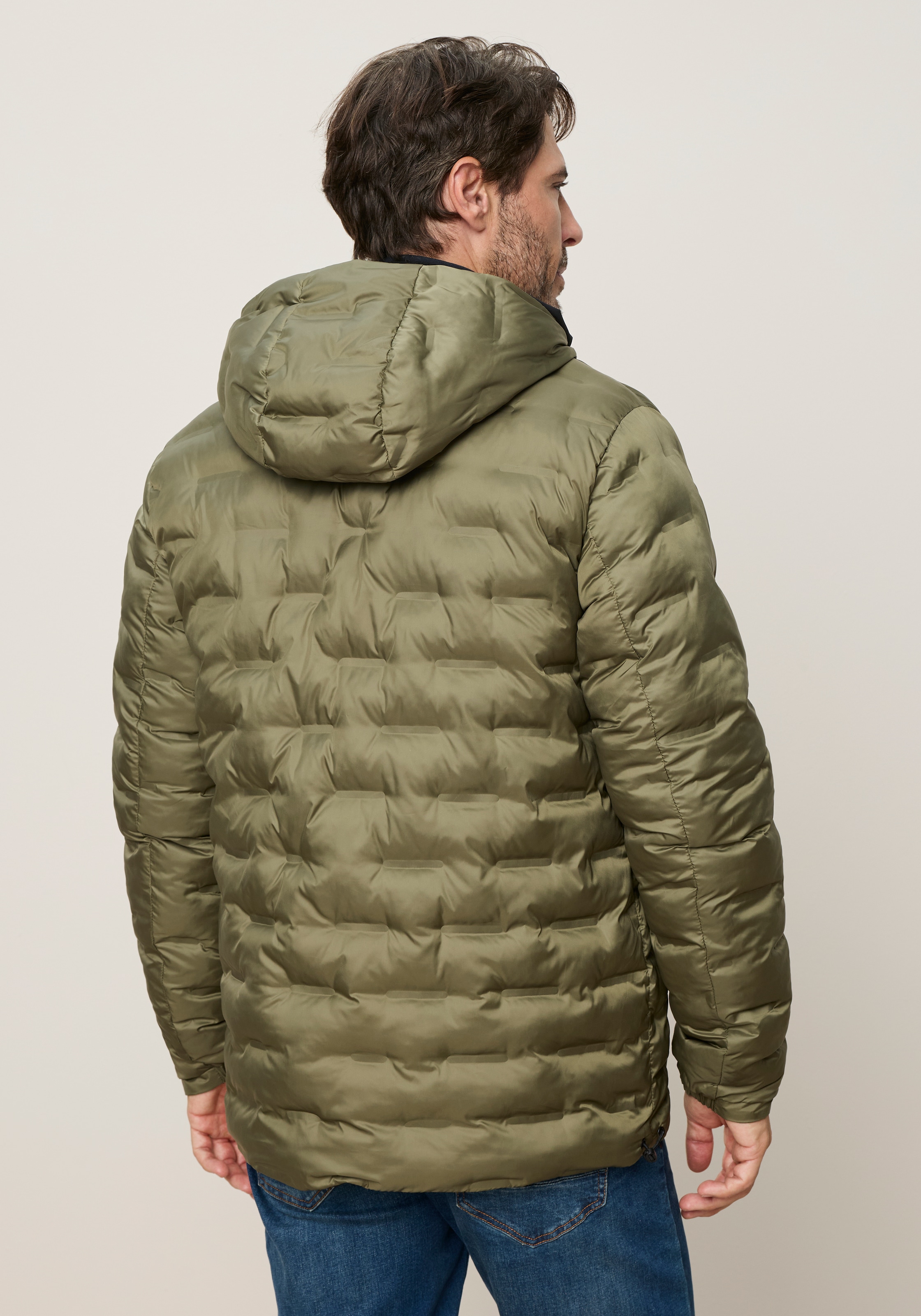 Man's World Veste réversible avec capuche veste 2-en-1 à porter des deux côtés, une face matelassée