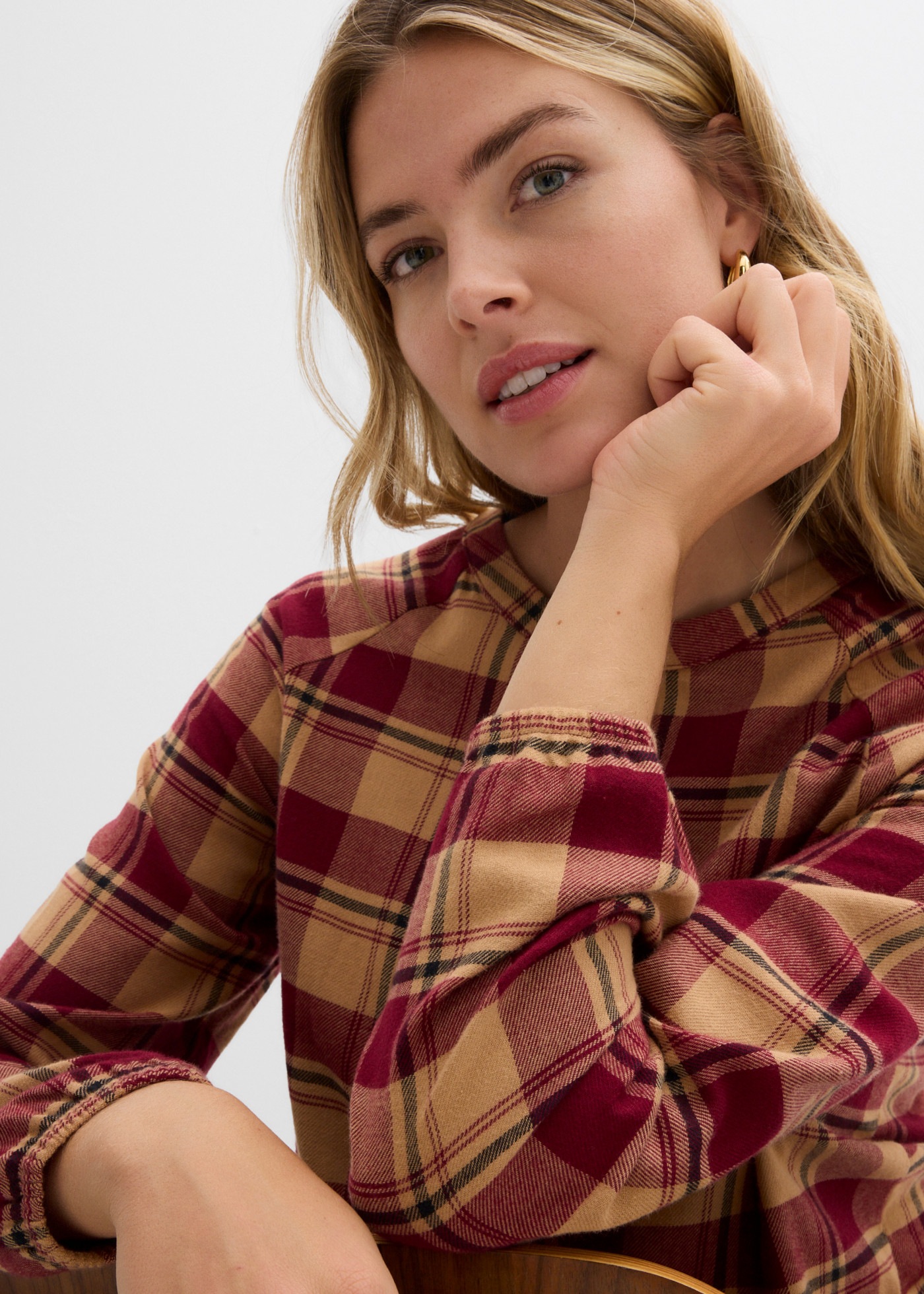 bonprix Tunika Baumwollbluse, in hüftbedeckender Länge, mit elastischem Ärmelbündchen