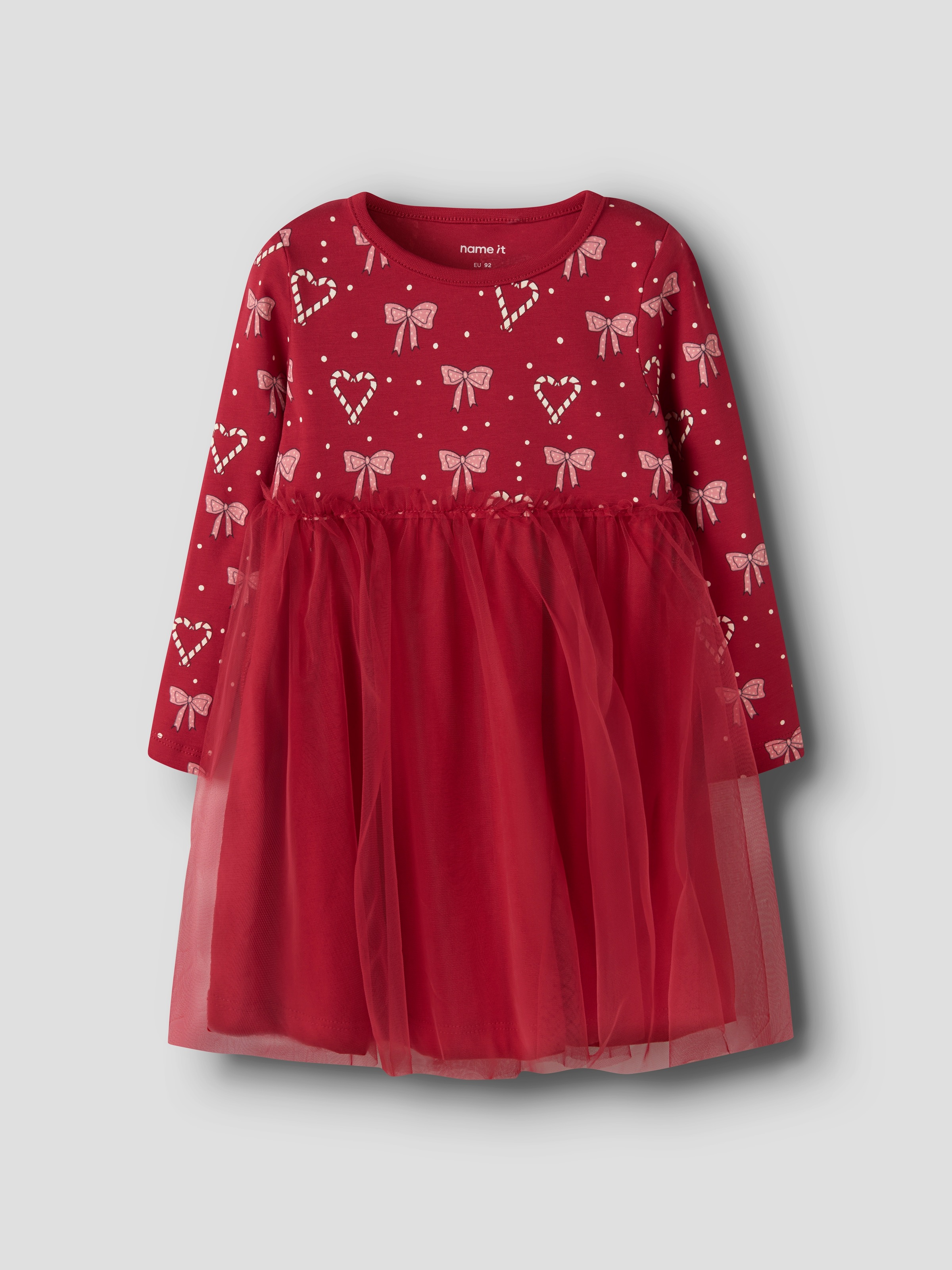 Image of Name It Minikleid "NMFRI LS DRESS" Weihnachten, Baumwollmischung, regular fit