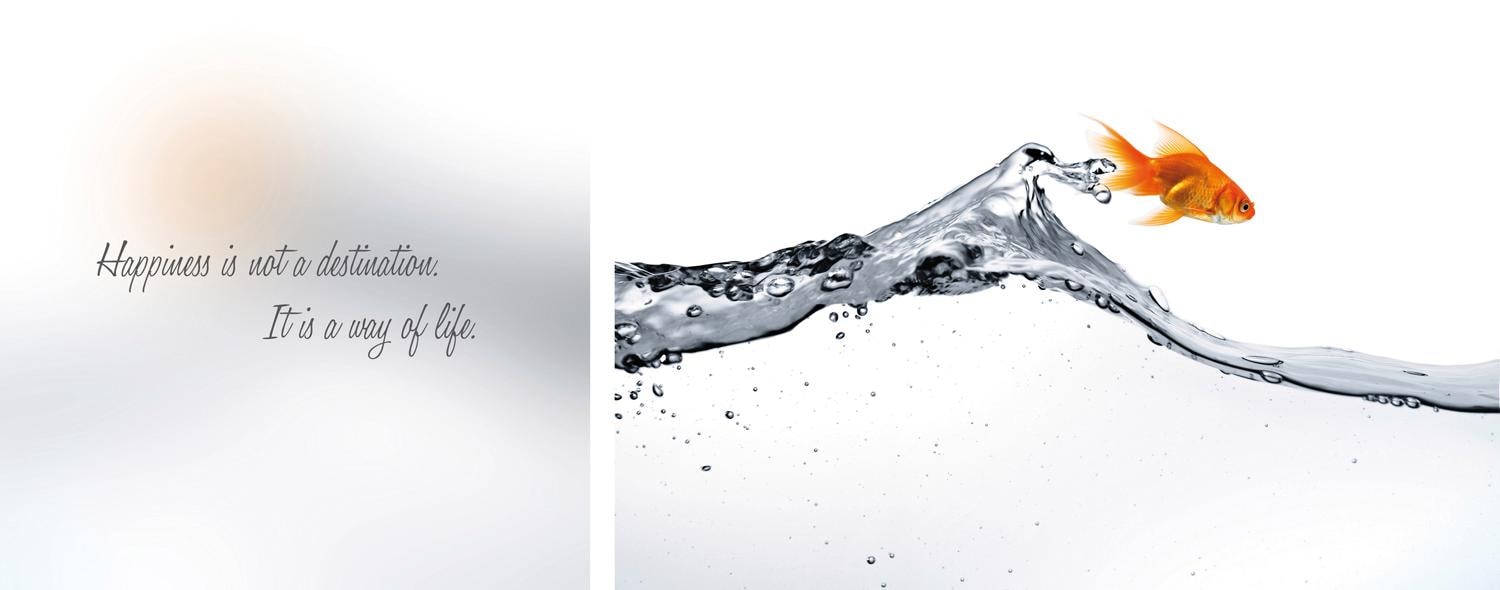 Image of queence Leinwandbild "Happiness" Kunst Modern Motivationsbilder Schriftzug Schriftzüge Spa Spa Bilder Sprüche Sprüche & Texte Wassertiere Set, Premium-Leinwandstoff, Handarbeit aus Deutschland, Spruch, 2er Set