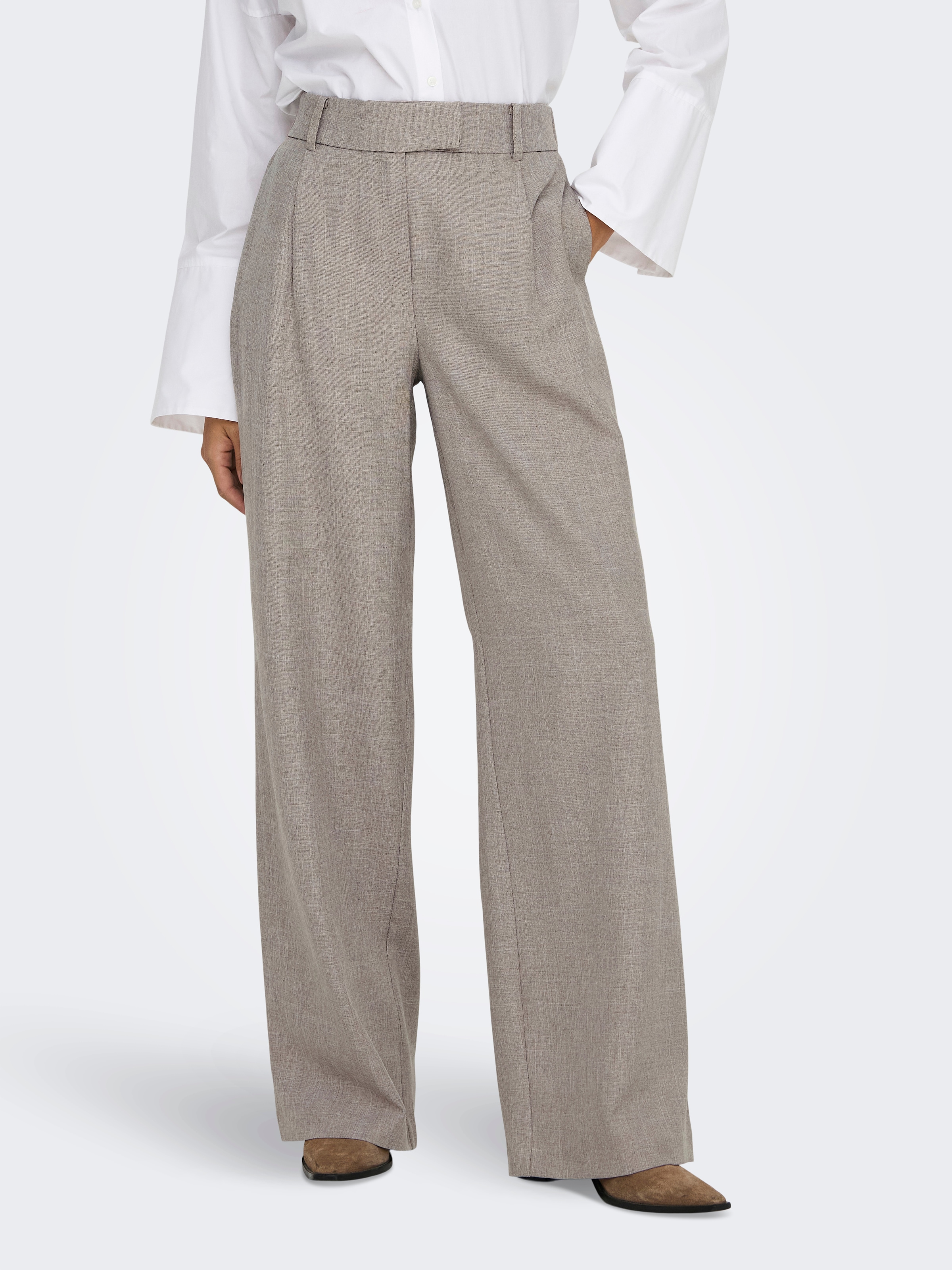 Image of ONLY Anzughose "ONLLINDA HW STR MEL PANTS TLR NOOS" Materialmix