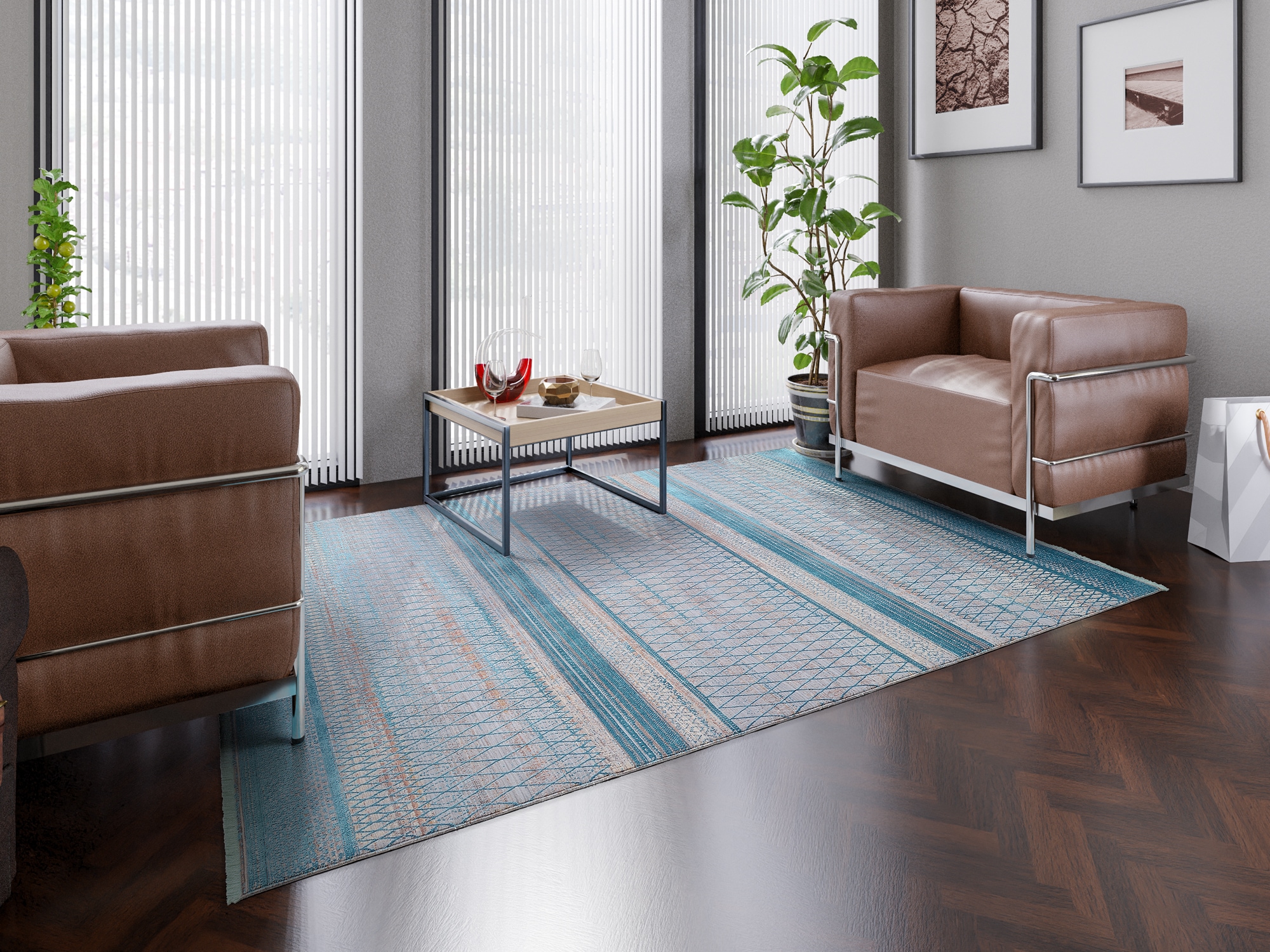 OCI DIE TEPPICHMARKE Teppich »FARBEN MASTER« rechteckig 8 mm Höhe Klassisches Muster, eingefasst, in 3-D-Optik, mit Fransen