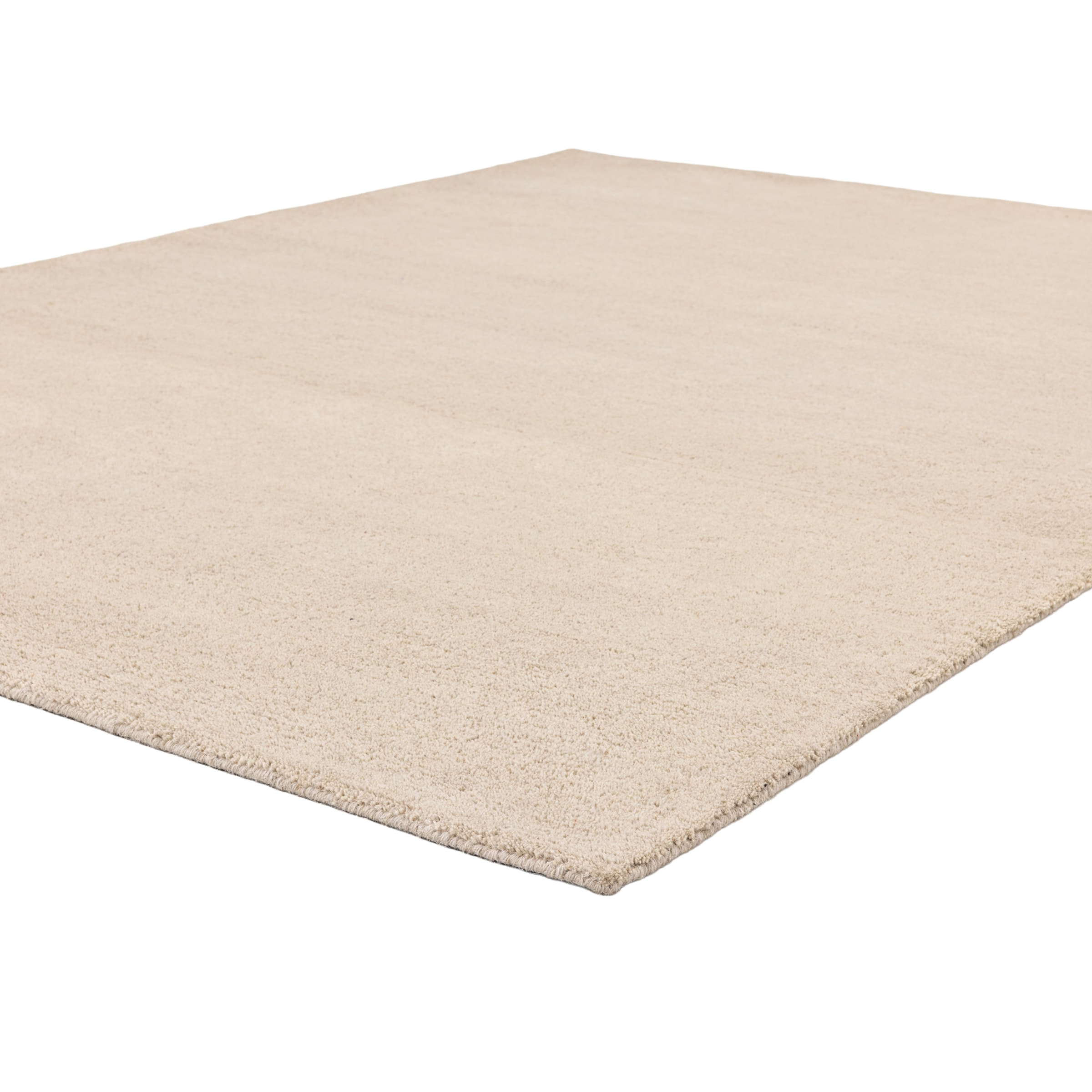 GOODproduct Wollteppich »Gabbo Natur, Handgefertigt, Teppich, reine Wolle, meliert« rechteckig 14 mm Höhe reine Wolle, Uni, Wohnzimmer, Schlafzimmer, Esszimmer