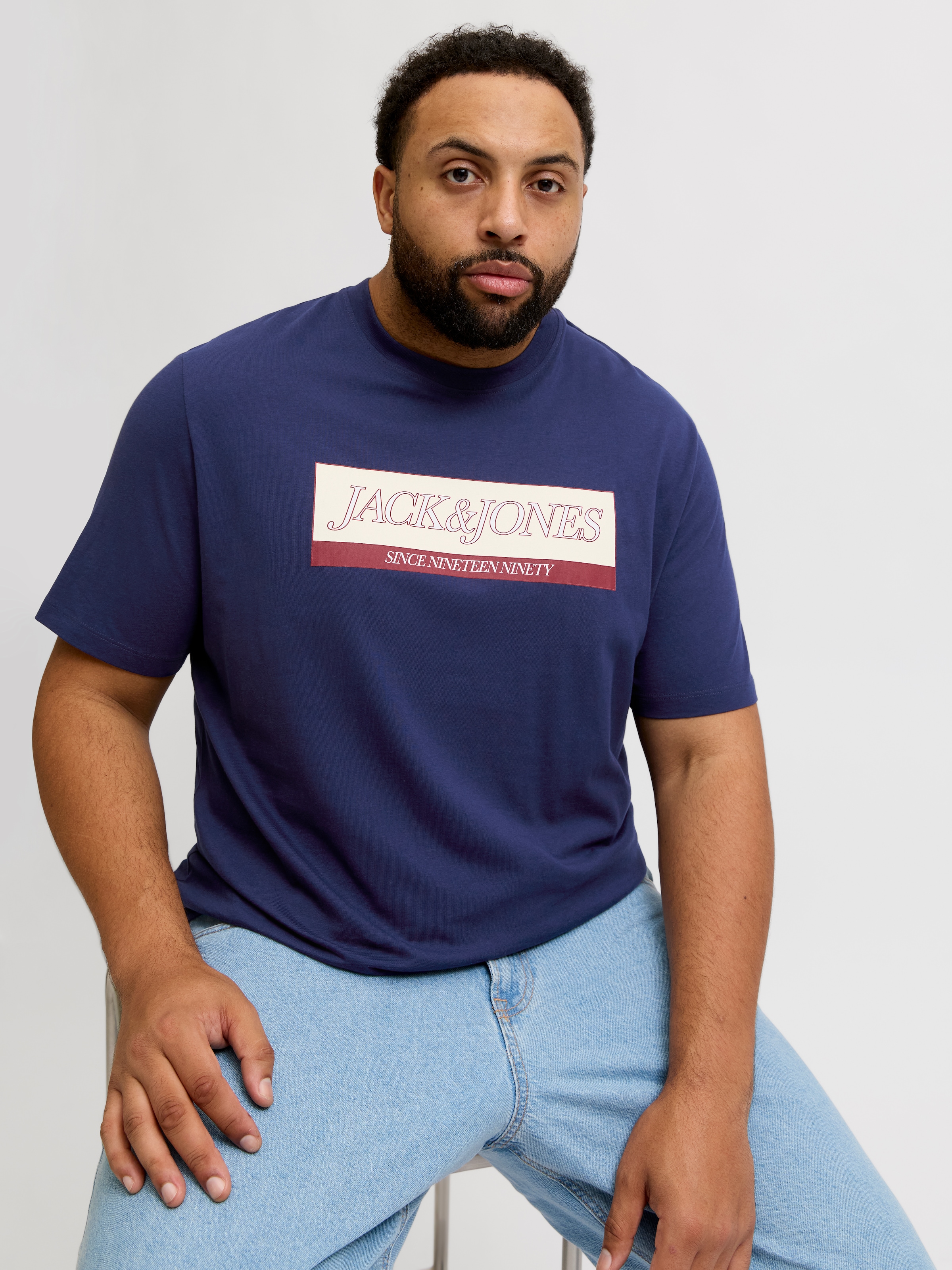 Jack & Jones PlusSize T-Shirt »JORINWOOD BLOCK BRANDING TEE SS CN PLS«
