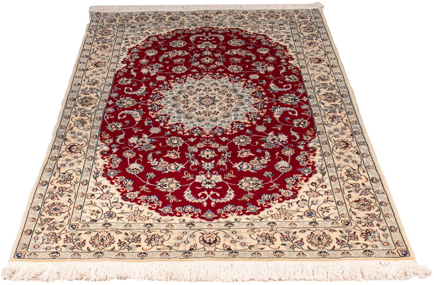 Image of morgenland Orientteppich »Perser - Nain - Premium - 178 x 111 cm - dunkelrot«, rechteckig, 6 mm Höhe, Wohnzimmer, Handgeknüpft, Einzelstück mit Zertifikat bei Ackermann Versand Schweiz