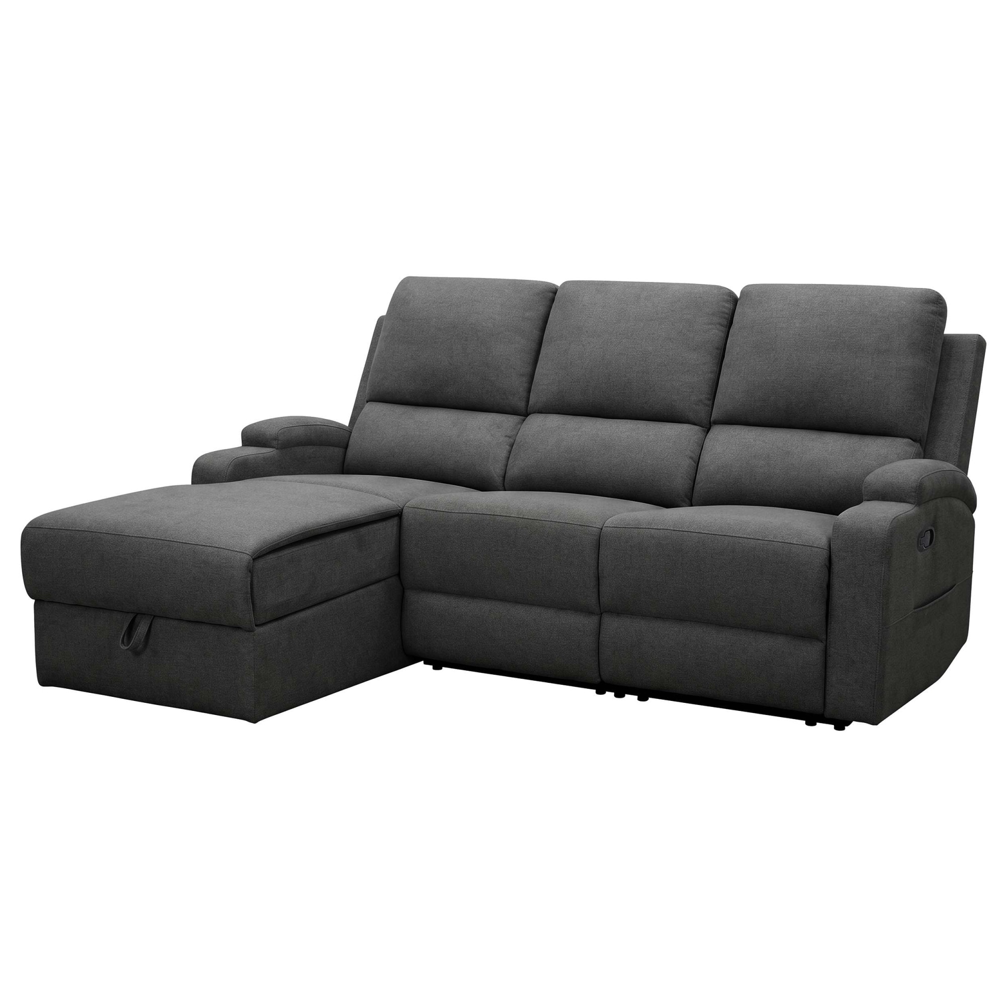 GOODproduct »NAPORI Struktur-Bezug, L-Form, 210cm, man./elektr. Relaxfunktion« USB-A bei elektr. Variante, Staukasten, Seitentasche u. Federkern