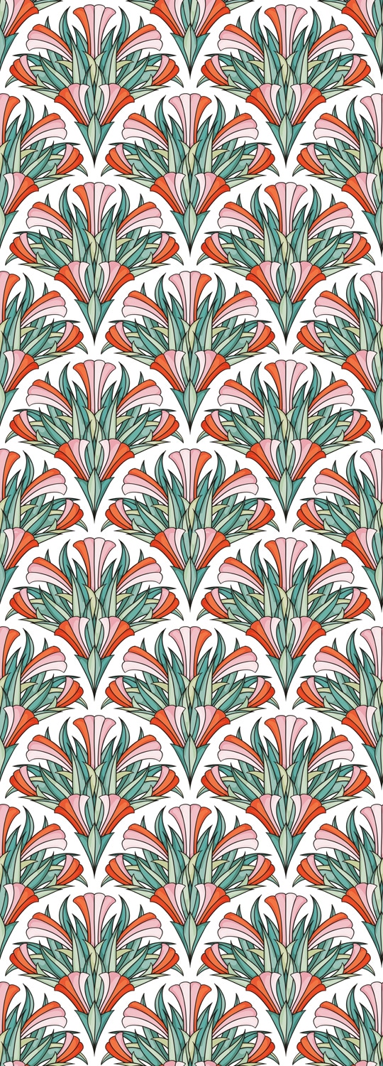 Image of queence Vinyltapete "Malou" Motiv bedruckt botanisch floral gemustert natürlich glatt 90x250cm, selbstklebend, kinderleichte Anbringung, Sticker