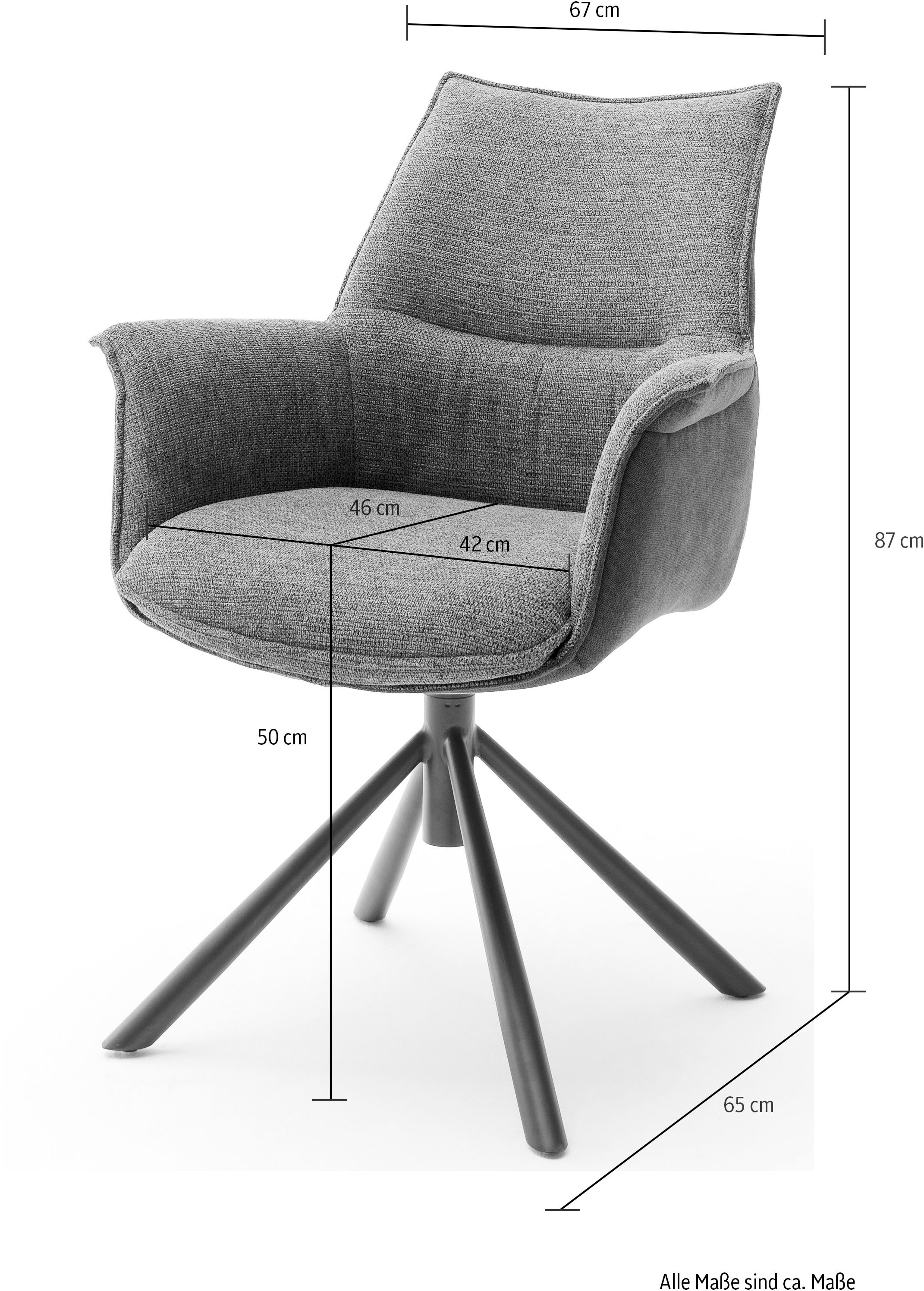 MCA furniture Esszimmerstuhl »KONYA«, Chenille, 2er-Set, 360° drehbar, Belastbarkeit 120 kg, Sitzhöhe ca. 50 cm