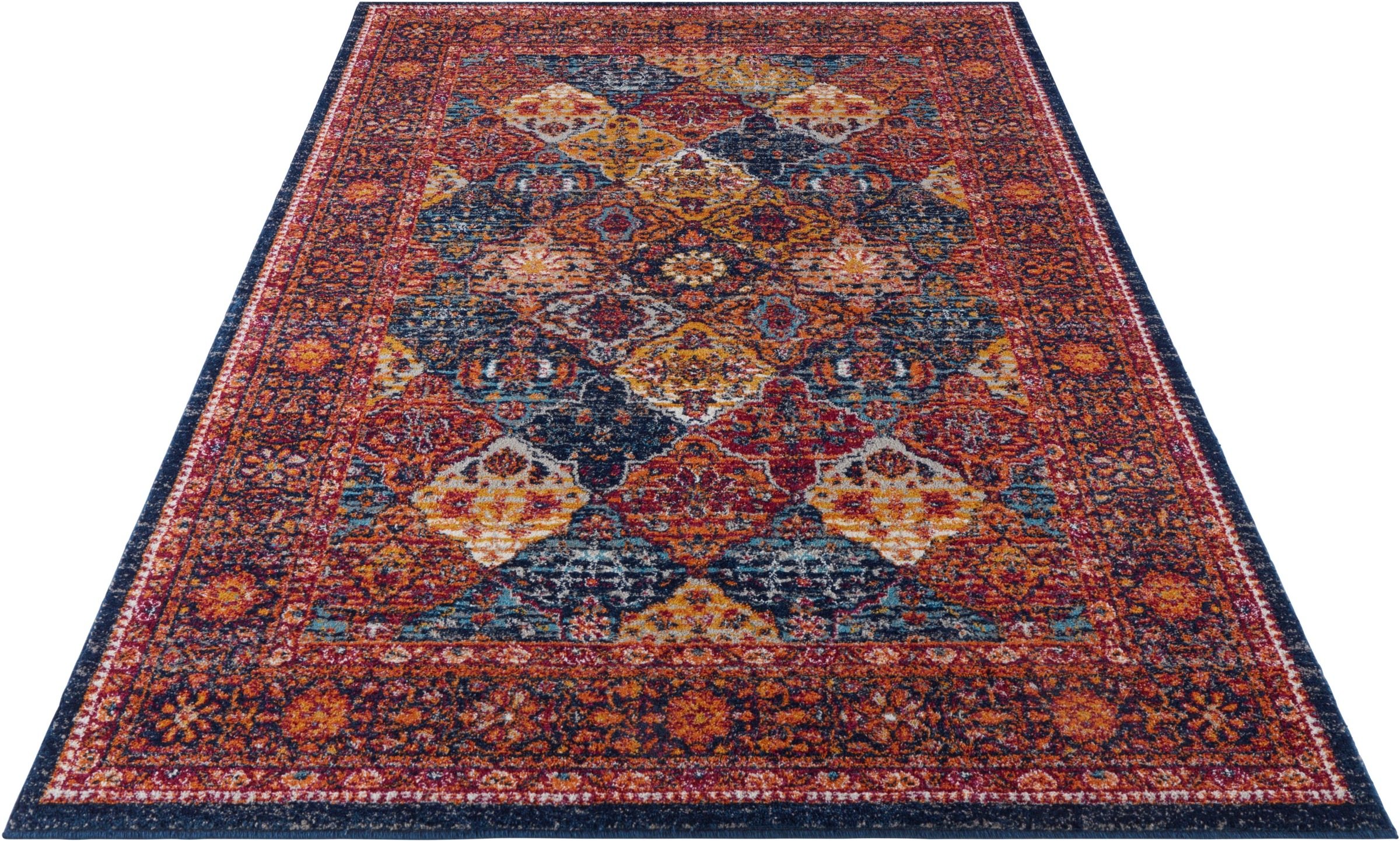 Image of NOURISTAN Teppich »Kolal«, rechteckig, 10 mm Höhe, Kurzflorteppich, Orient Optik, Used Look, kräftige Farben, Wohnzimmer, Schlafzimmer, Robust, Pflegeleicht, Gekettelt bei Ackermann Versand Schweiz