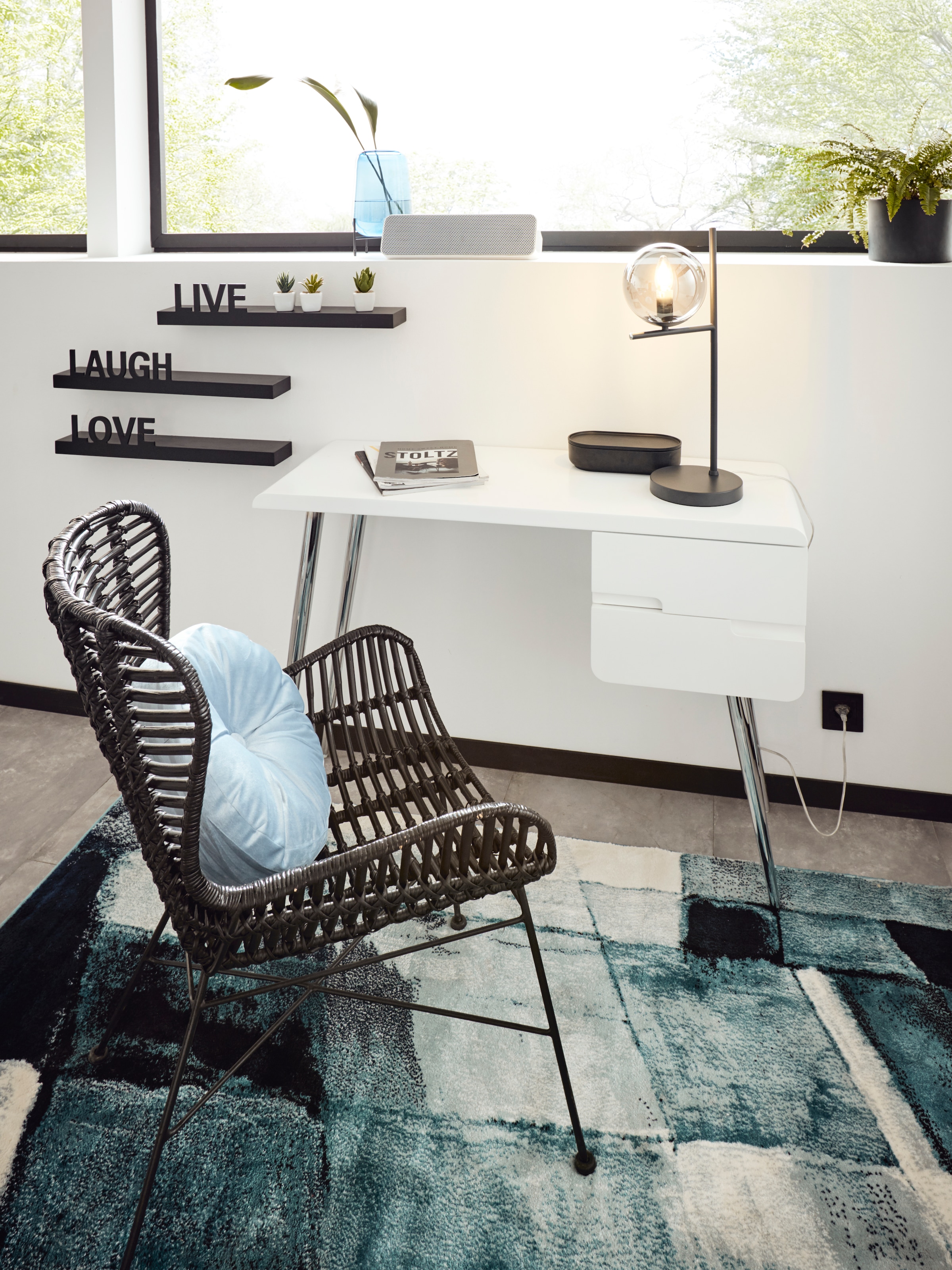 SIT Fauteuil »Rennes Rattan-Sessel mit Armlehnen & stabilem Metallgestell« Fauteuil en rotin fait main avec accoudoirs courbés