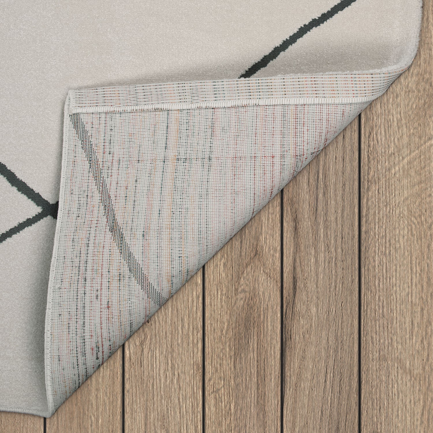 Paco Home Teppich »Haral 787« rund 9 mm Höhe Kurzflor, Scandi Design, Rauten Motiv