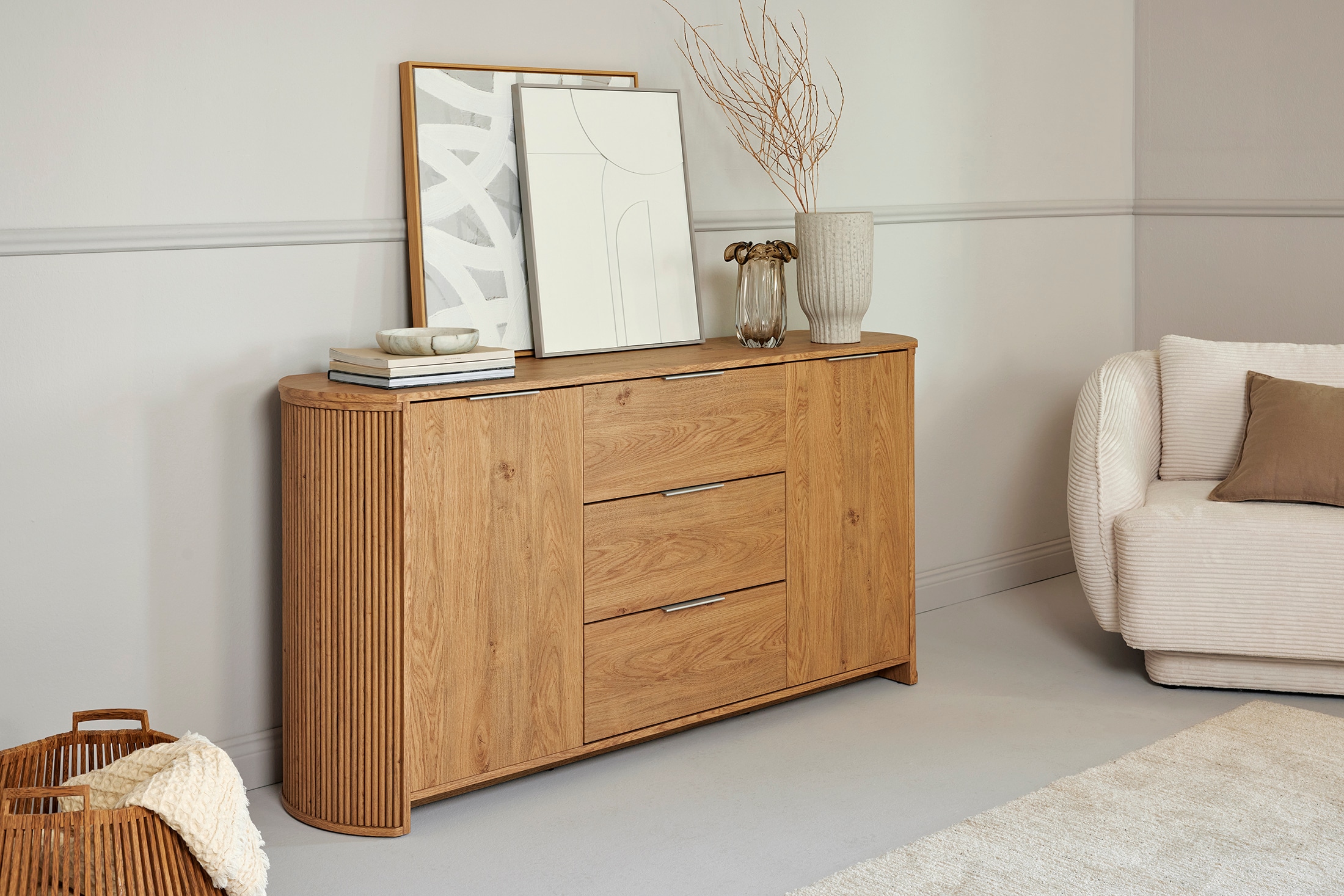 Jahnke Tableau TV »MOON TV 175« 1 cuis tlg. buffet, 2 portes & 3 tiroirs, arrondi, largeur env. 160 cm