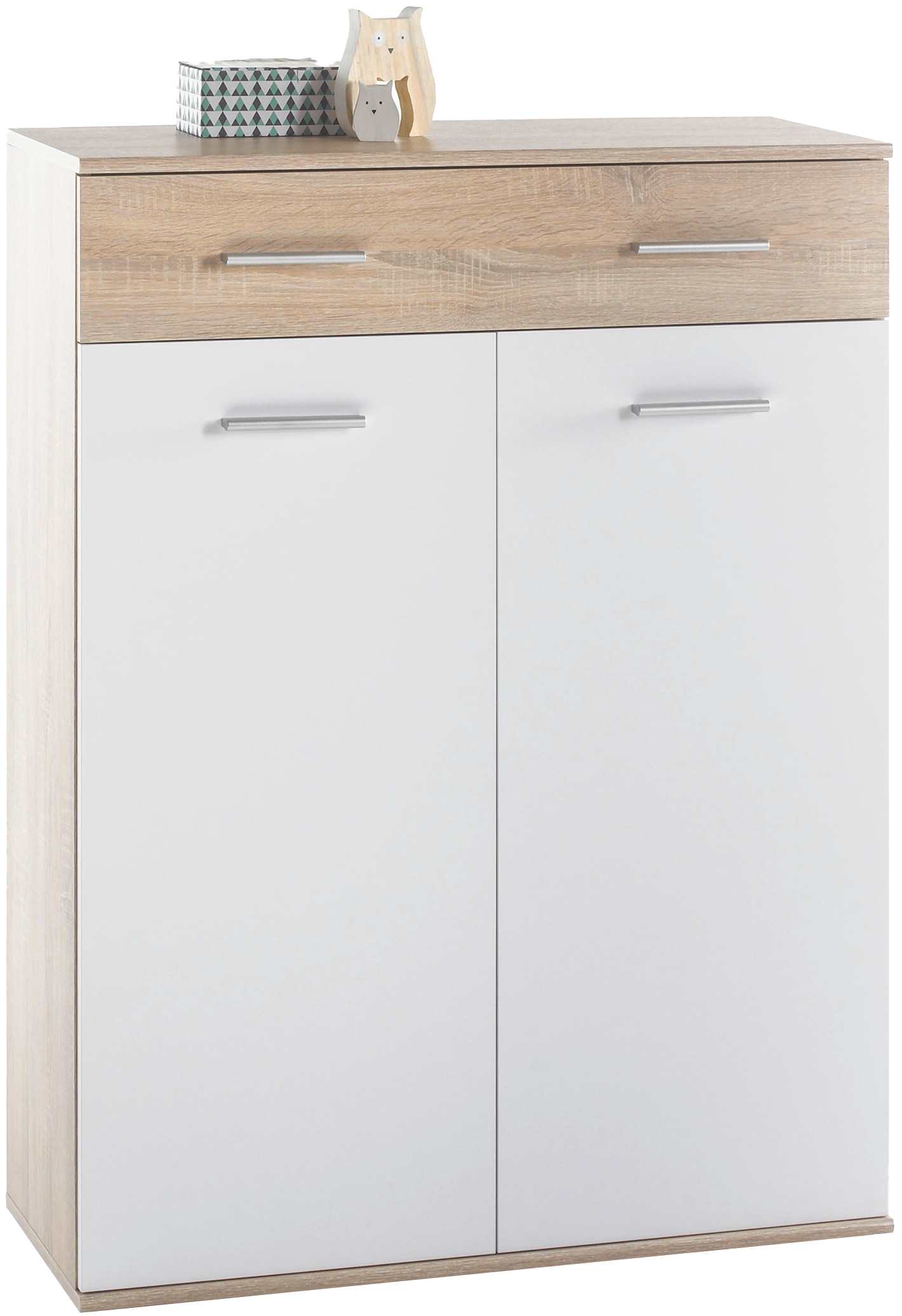 HBZ Schuhschrank »Manolo weiss matt, BxHxT 90x118x35 cm«, (1 St.), Mit 2 Türen, 1 Schubkasten mit 2 Einteilungen, 6 Einlegeböden