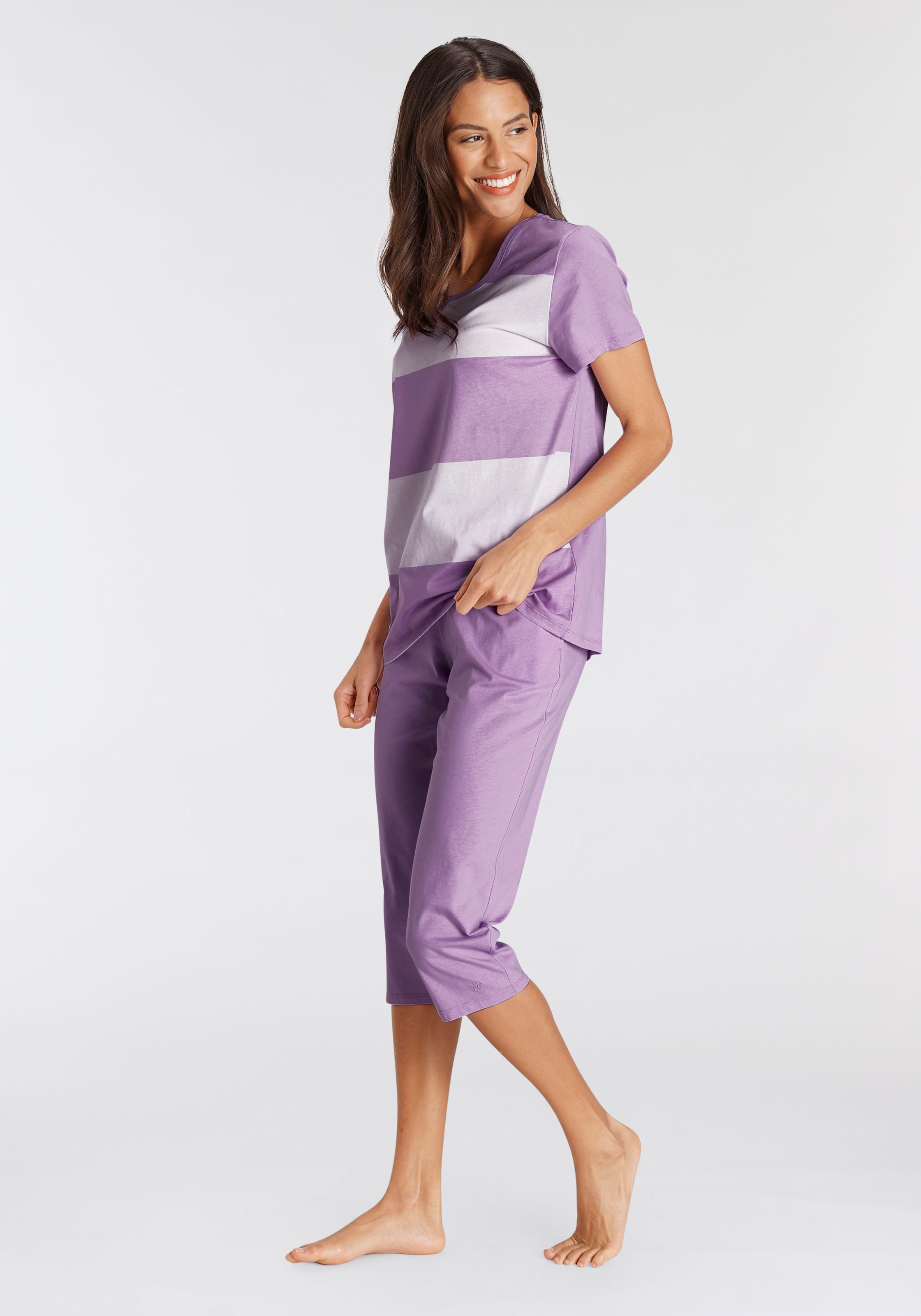versandkostenfrei Schlafanzug, tlg.), bestellen ♕ Baumwolle Triumph 2 reiner (Set, Capri-Pyjama aus