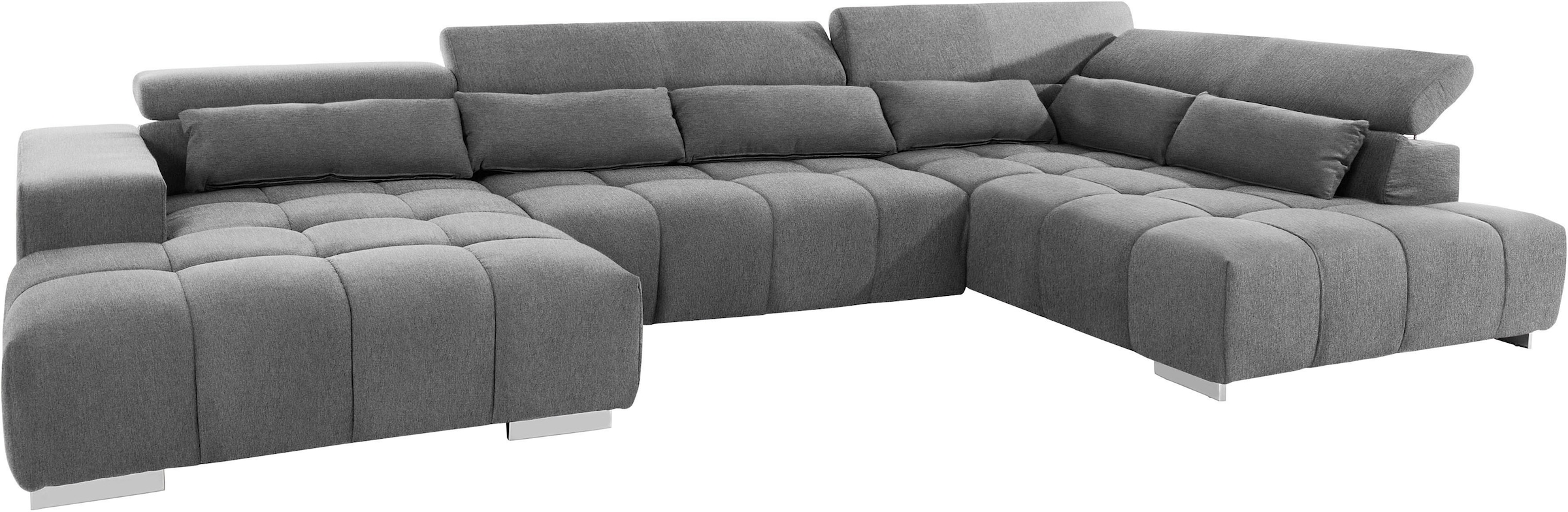 COTTA Wohnlandschaft »Orion U-Form«, mit Kopfteilverstellung & 6 Nierenkissen