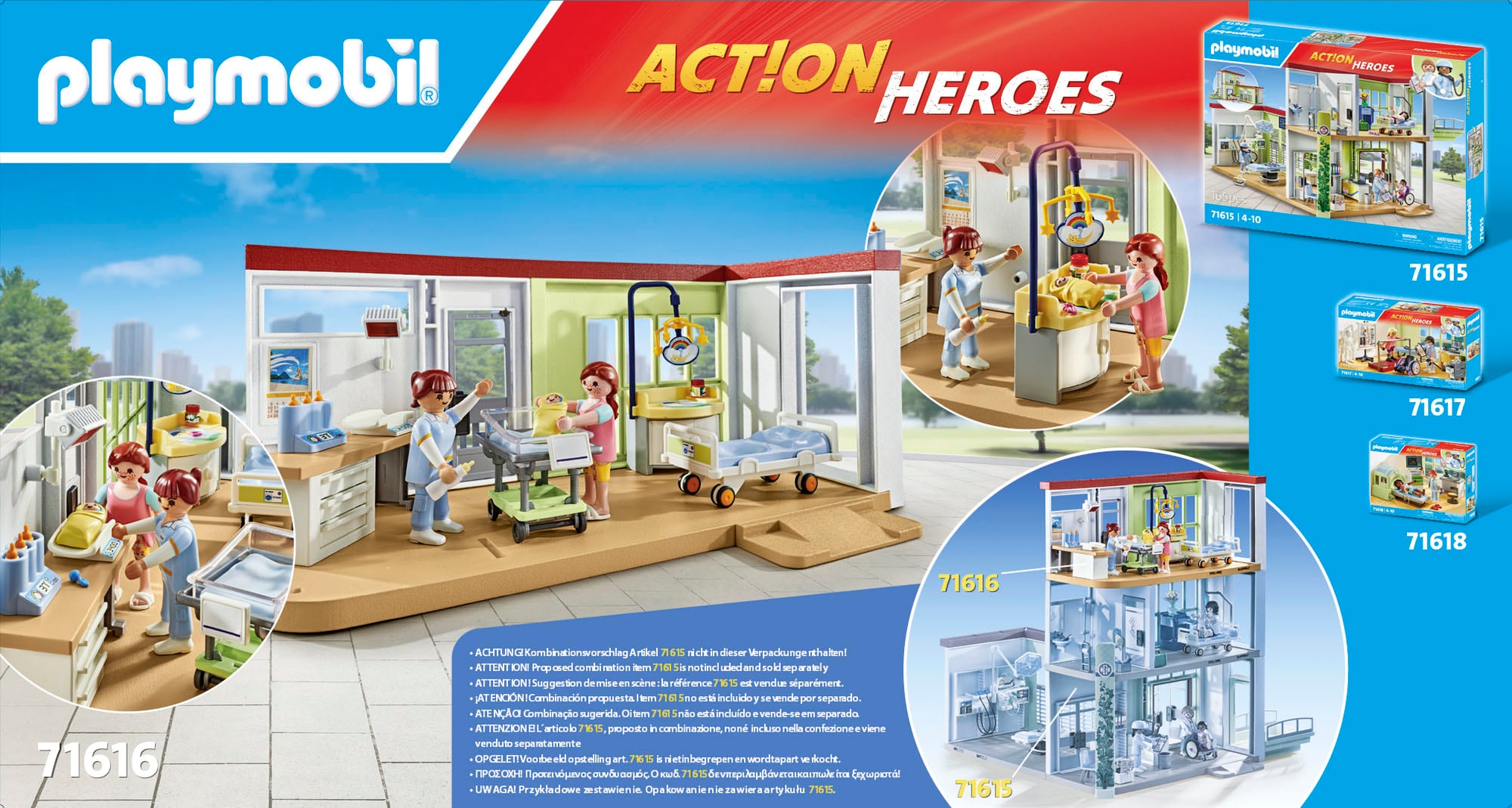 Playmobil® Konstruktions-Spielset »Entbindungsstation (71616), Action Heroes« Made in Europe