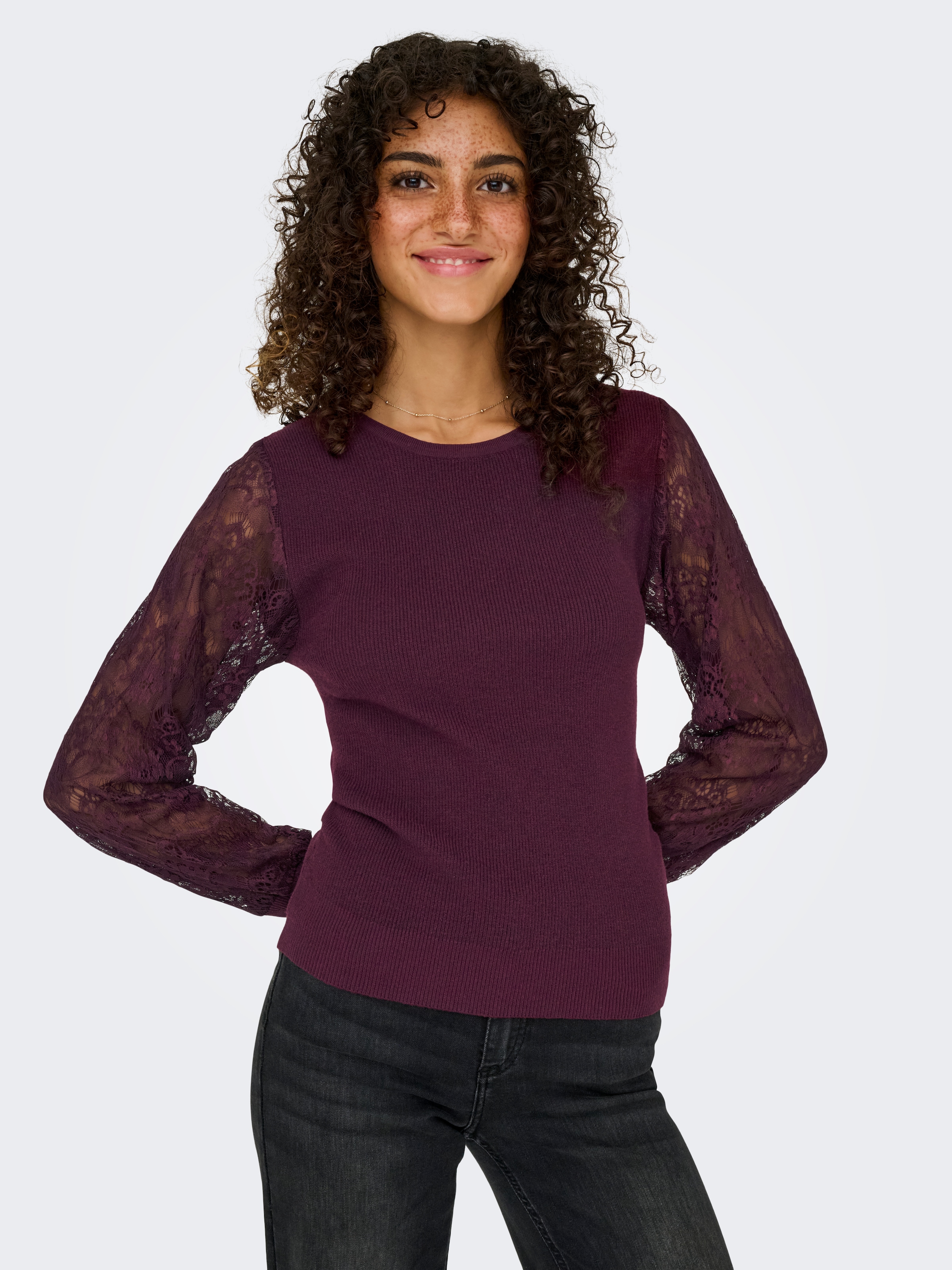 Image of ONLY Rundhalspullover "ONLPERRY LIFE LS MIX O-NECK KNT"