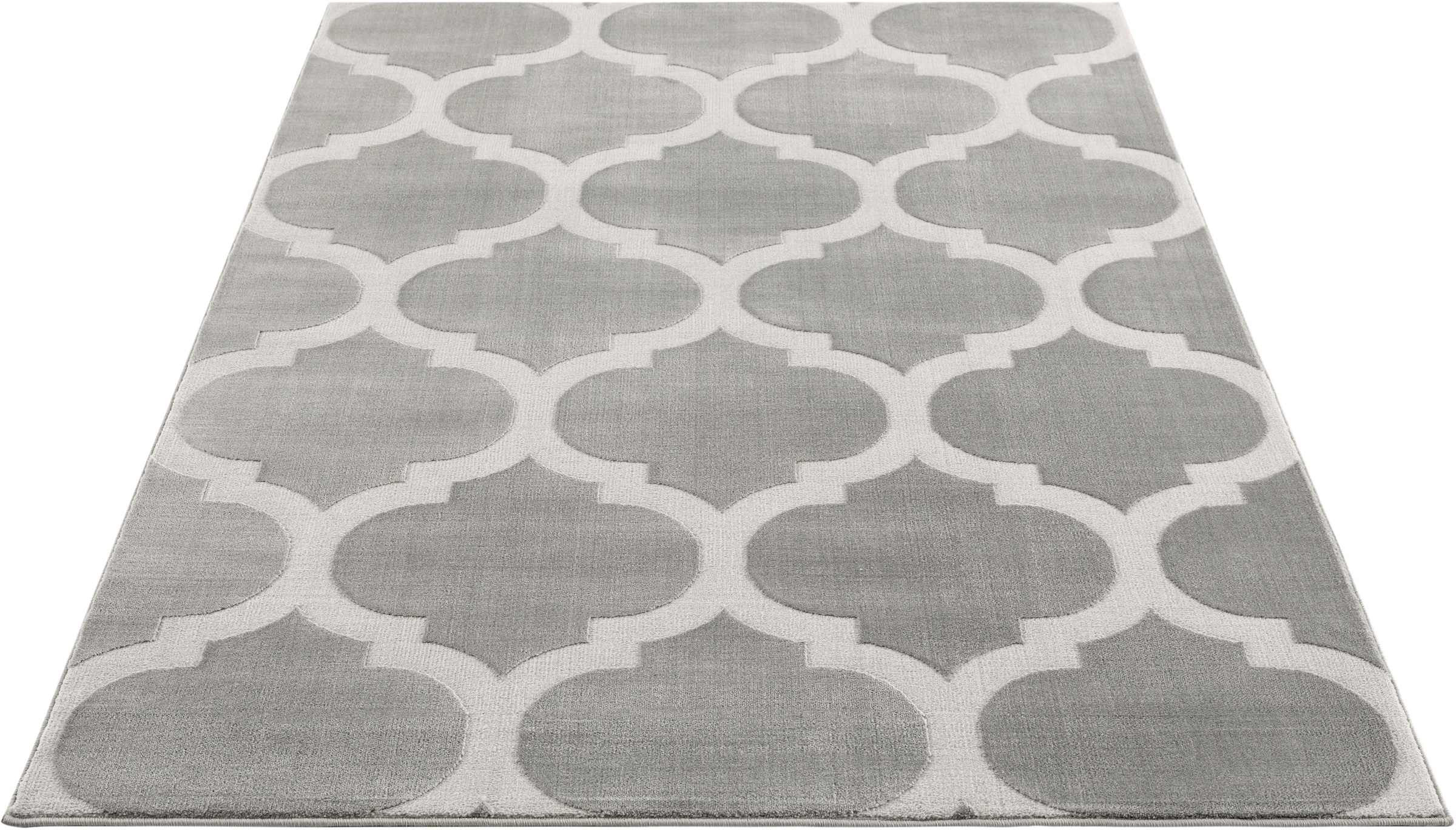Home affaire Teppich »Fenris«, rechteckig, 12 mm Höhe, Konturenschnitt, 3D-Design, flacher Teppich, Kurzflor, weich, elegant