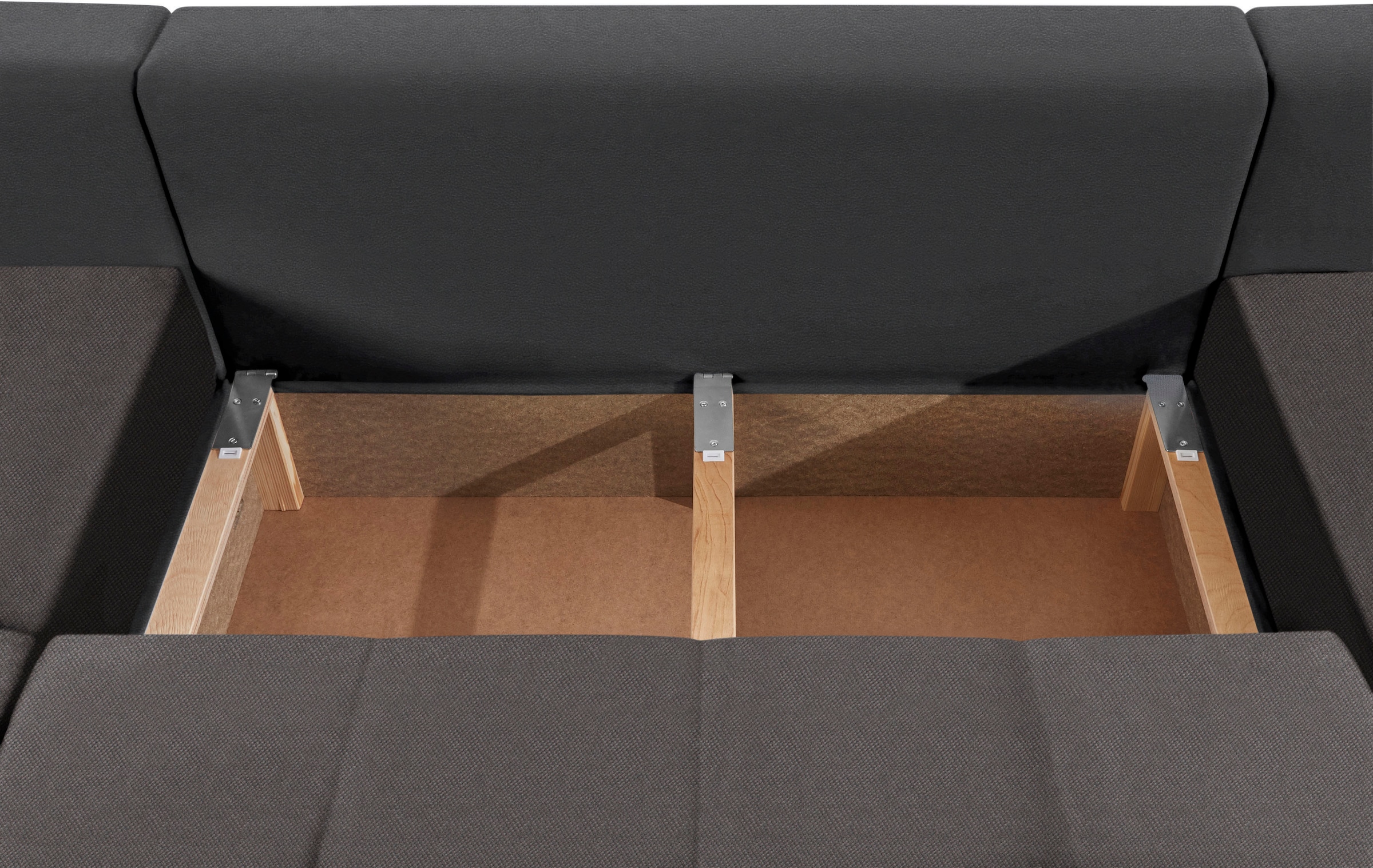 COLLECTION AB Wohnlandschaft »XXL-Josy U-Form, Breite 333 cm, mit 2 Recamieren 77 & 97 cm«, inkl. Bettfunktion, Bettkasten, mit 5 gleich grossen Rückenkissen