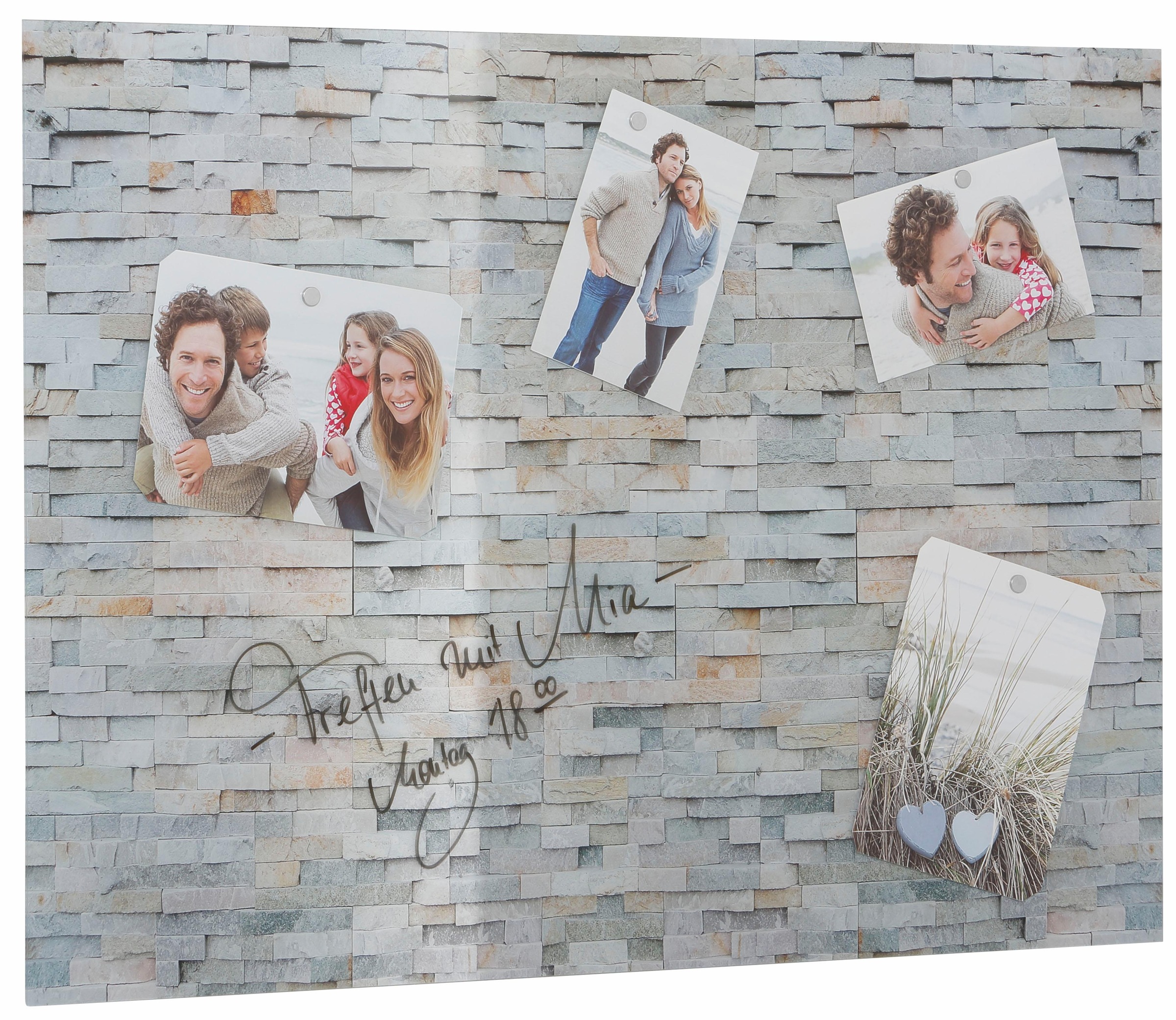 Image of Home affaire Magnettafel "Stone Wall" Memoboard, Acrylglas, Stein, magnetisch, Tafel