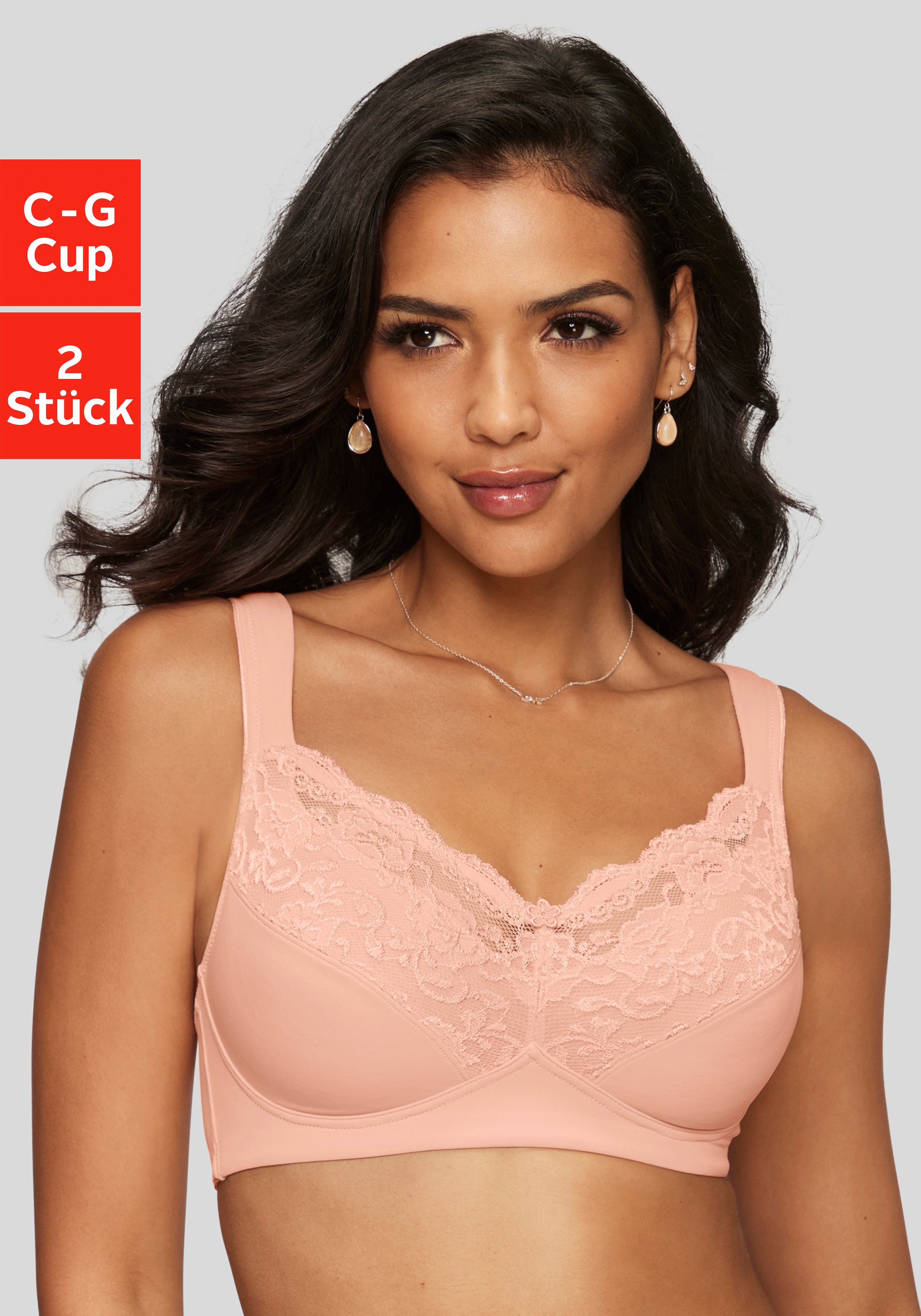 Image of petite fleur by Lascana Bralette-BH ", BH ohne Bügel, bügelloser BH, Soft-BH, Komfort-BH" Packung, mit breiten Trägern, grosse Grössen, bequemer BH