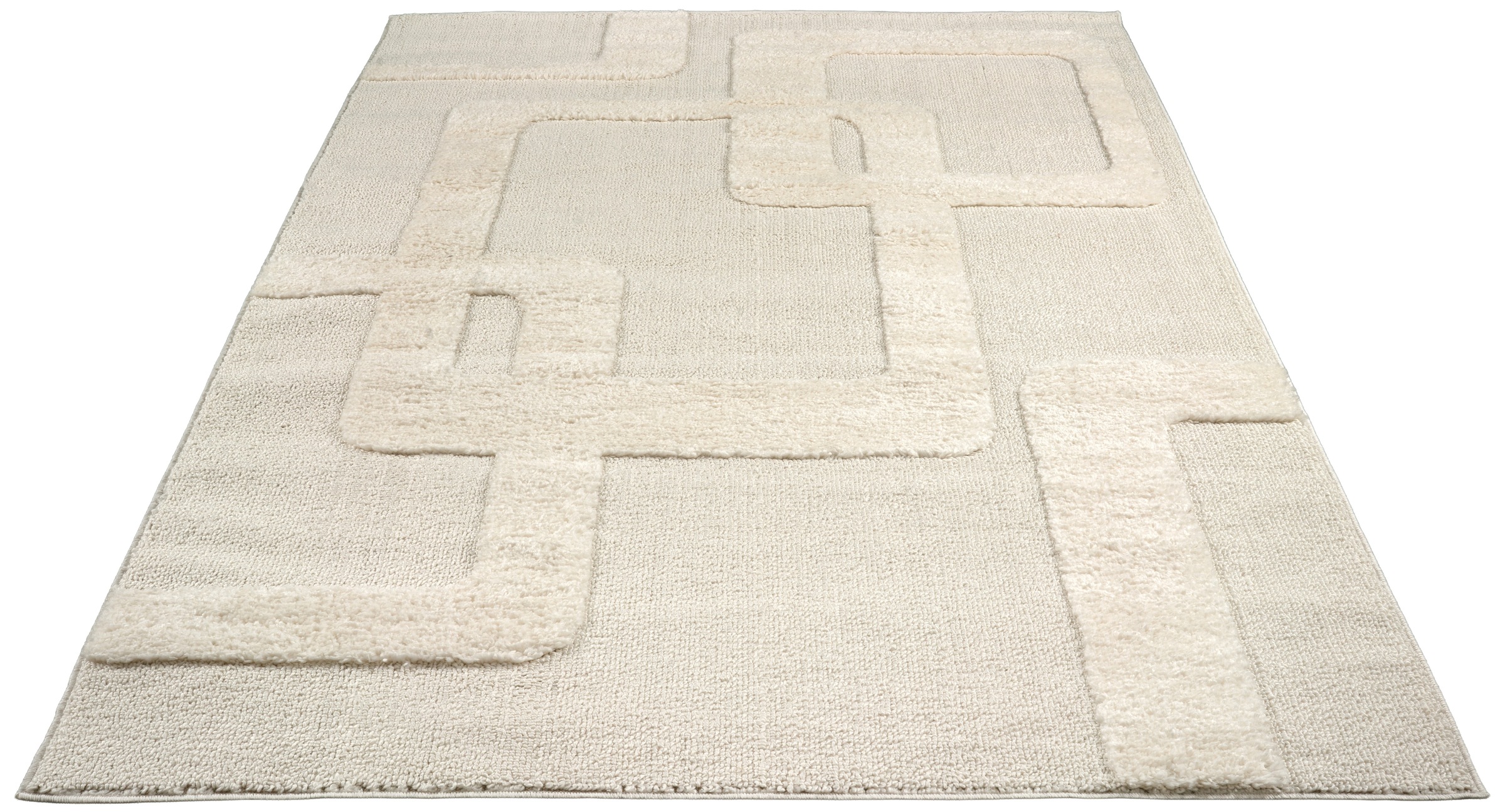 GOODproduct Teppich »Modea, geometrisches Muster« rechteckig 20 mm Höhe Ton-in-Ton, Hoch-Tief, weich, Wohnzimmer, Schlafzimmer