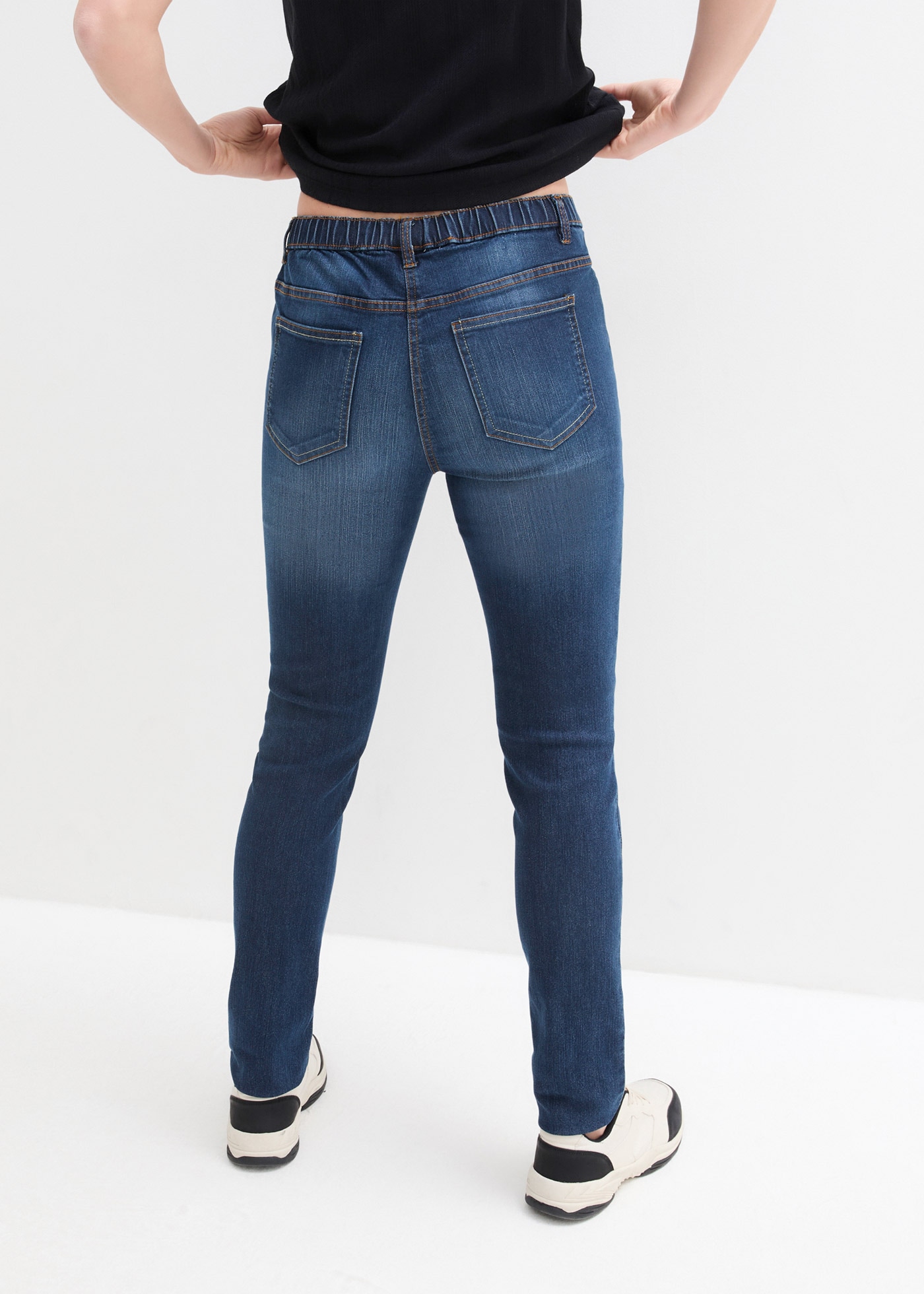 bonprix Jeggings en jeans »Jeggings Mid Waist, Bequembund« Slim Fit Passform, Mid Waist Schnitt, mit Bequembund