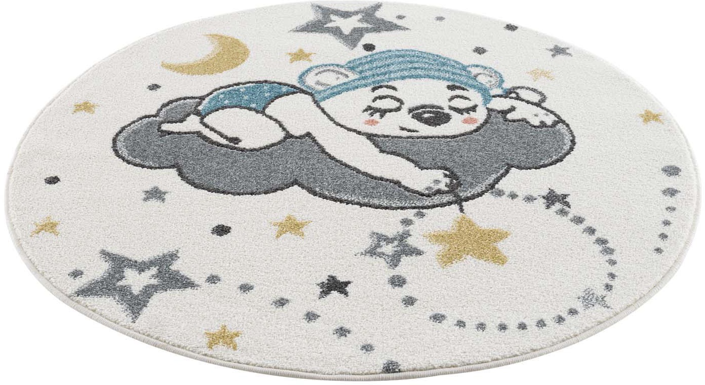 Image of Carpet City Kinderteppich »Anime9385«, rund, 11 mm Höhe, Babyteppich, Sterne, Mond, Nachthimmel, Weicher Flor, Pflegeleicht, Kinderzimmer bei Ackermann Versand Schweiz