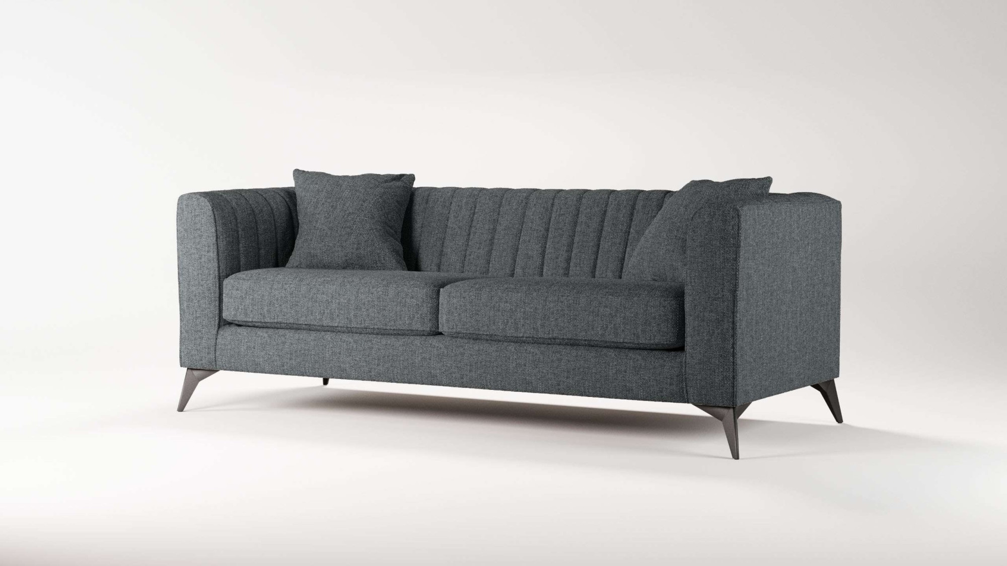 Places of Style 3-Sitzer »MATTHEW elegantes Designsofa, Masse B/T/H: 201/86/74 cm«, feine Steppung im Rückenbereich, lose Sitzkissen, incl. Zierkissen