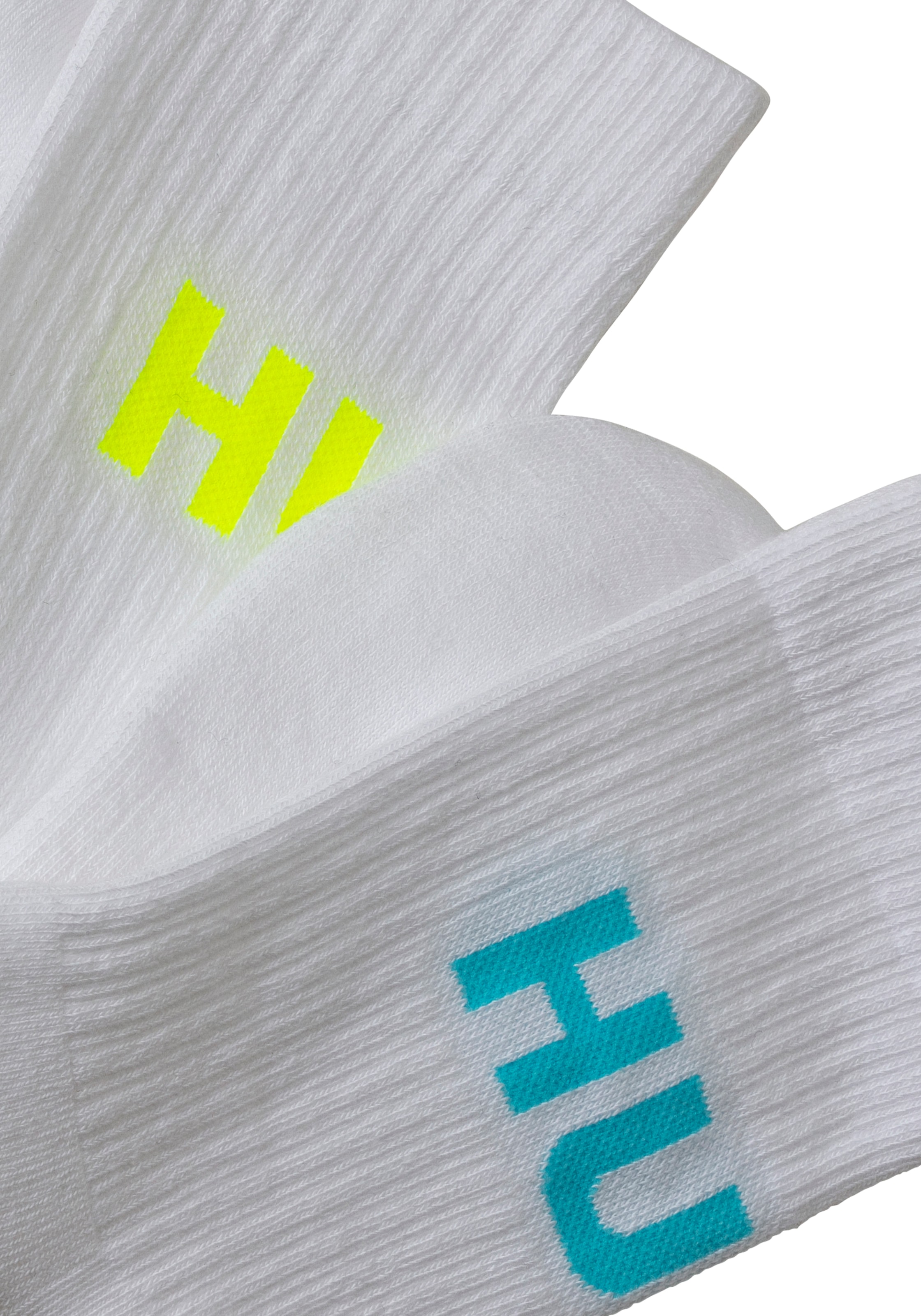 HUGO Underwear Freizeitsocken »3P QS NEON LOGO CC«, (Packung, 3 Paar, 3er), mit kontrastfarbenen HUGO Schriftzug