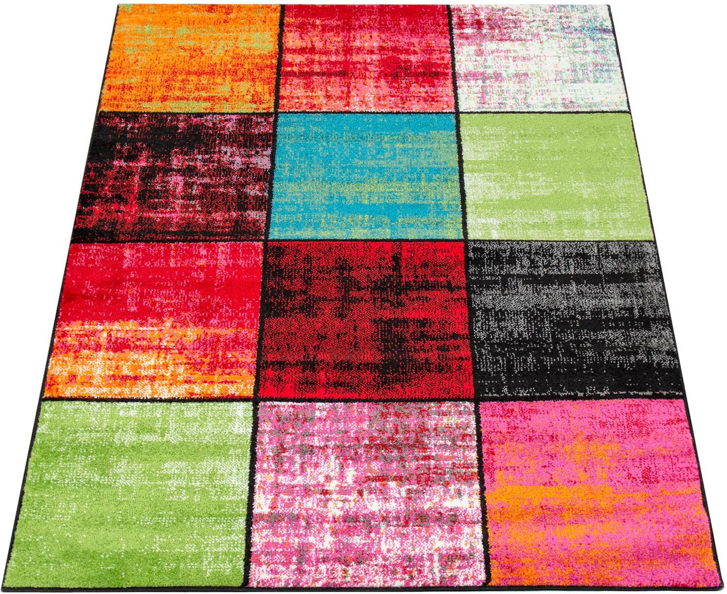 Image of Paco Home Teppich »ECE 952«, rechteckig, 14 mm Höhe, Kurzflor, modernes Karo Design, ideal im Wohnzimmer & Schlafzimmer bei Ackermann Versand Schweiz