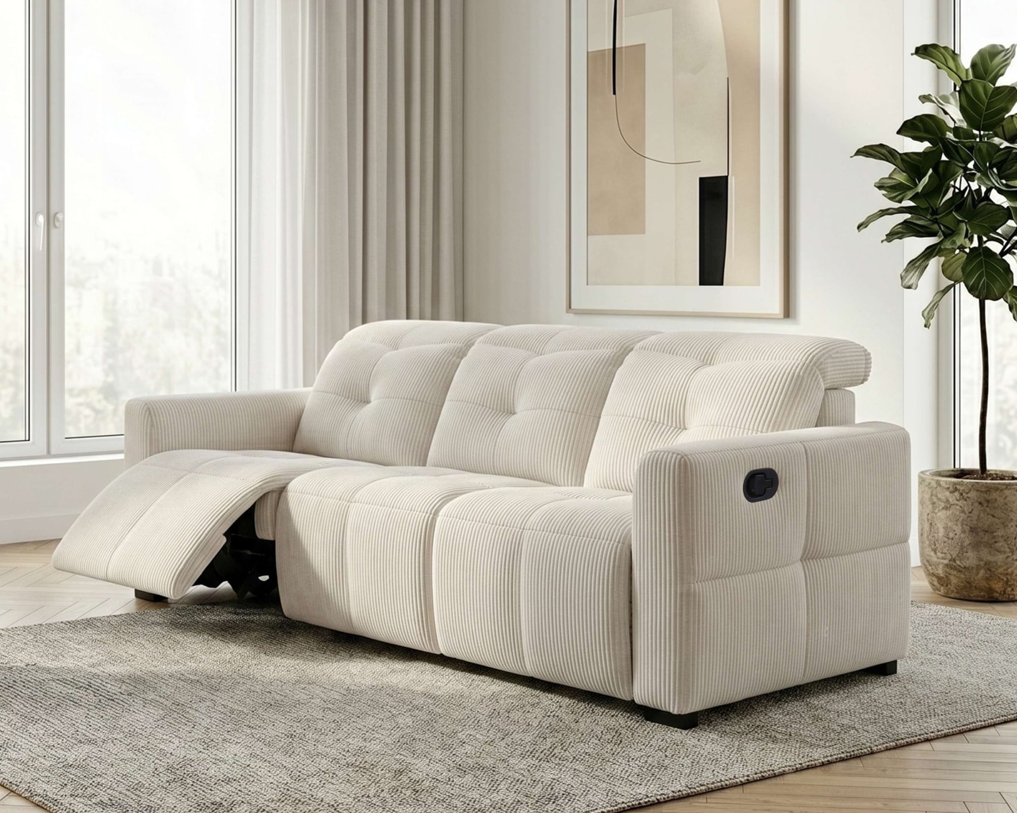 GOODproduct »CAARLA Cord, Sofa, 224 cm, man. oder elektr. Relaxfunktion (USB-A/C)« mit USB-A und USB-C bei elektrischer Ausführung, Kopfteilverstellung