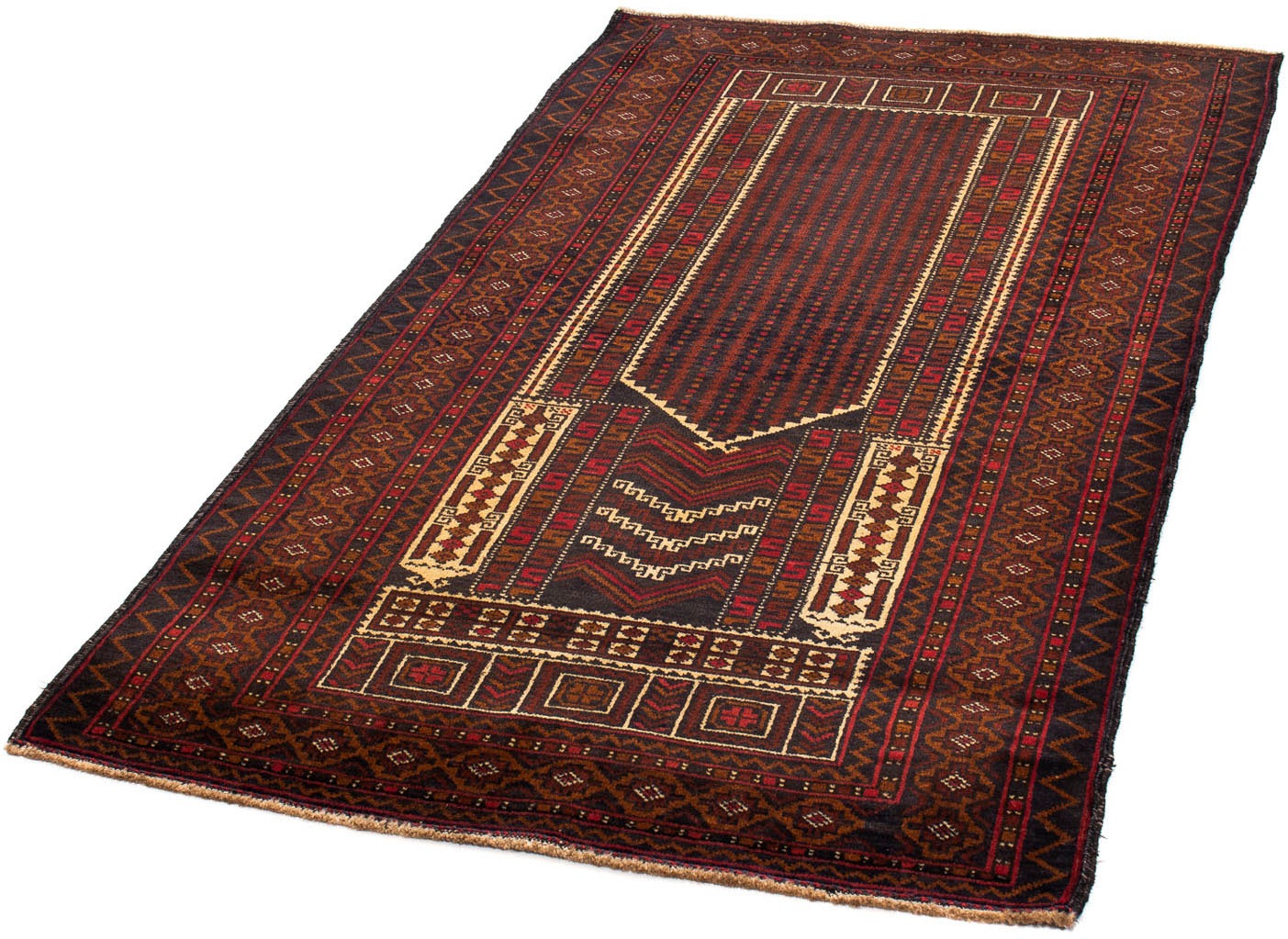 Image of morgenland Orientteppich »Belutsch - 149 x 87 cm - dunkelrot«, rechteckig, 8 mm Höhe, Wohnzimmer, Handgeknüpft, Einzelstück mit Zertifikat bei Ackermann Versand Schweiz