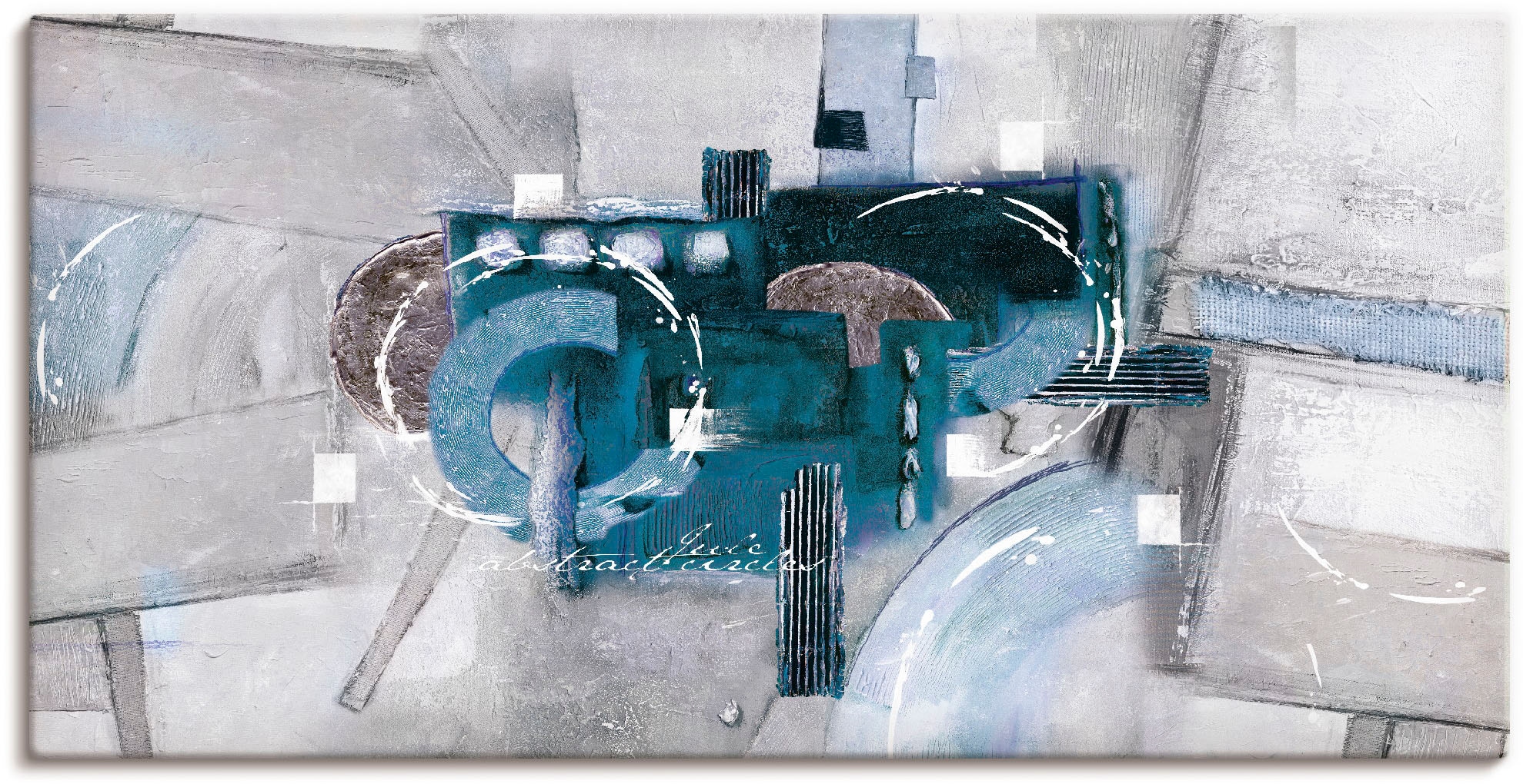 Image of Artland Wandbild "Abstrakte blaue Kreise" Gegenstandslos 1 Stk. tlg. als Alubild, Leinwandbild, Poster in verschied. Grössen