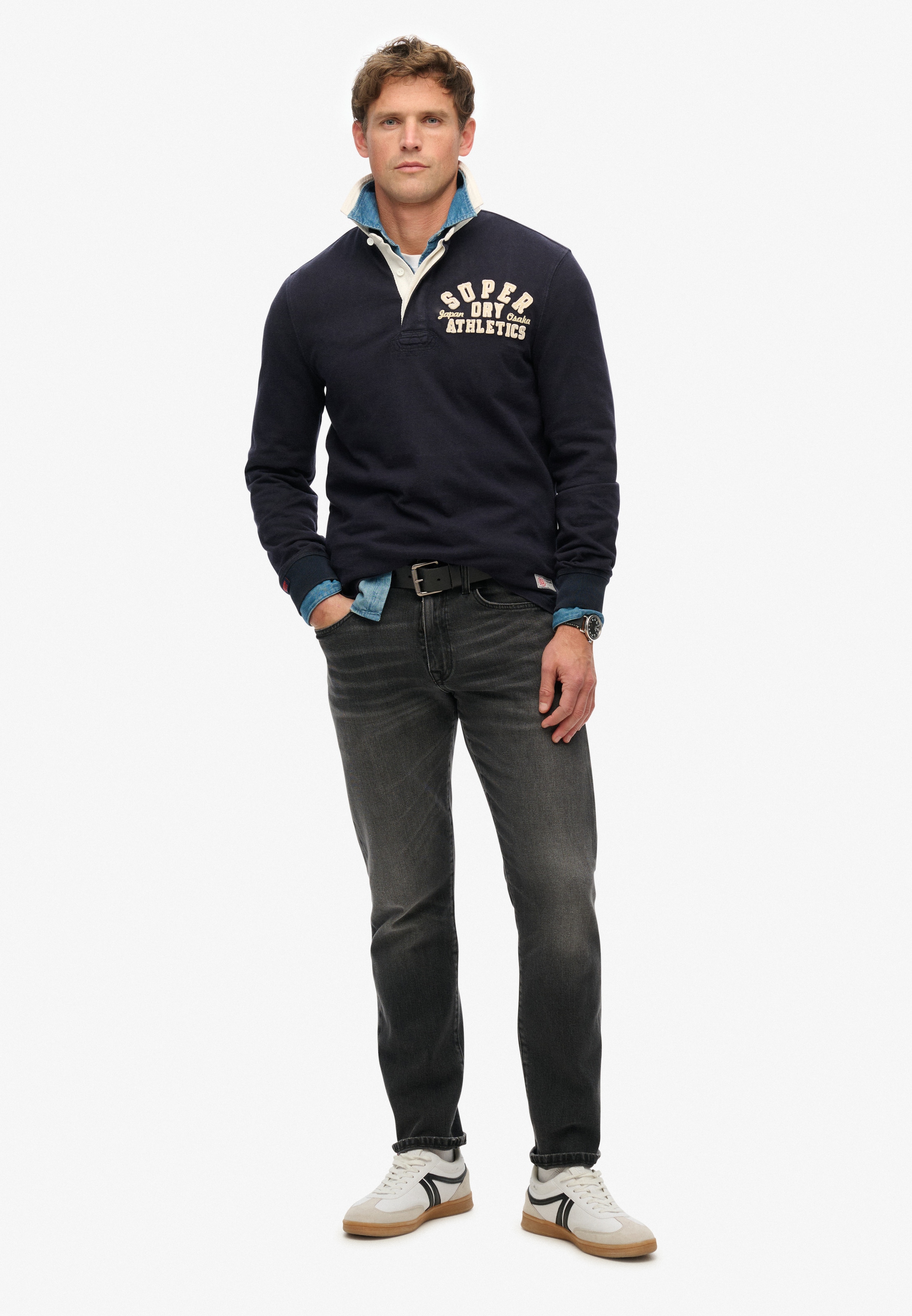 Superdry T-shirt à manches longues »VINTAGE ATHLETIC RUGBY« Baumwolle, relaxed fit
