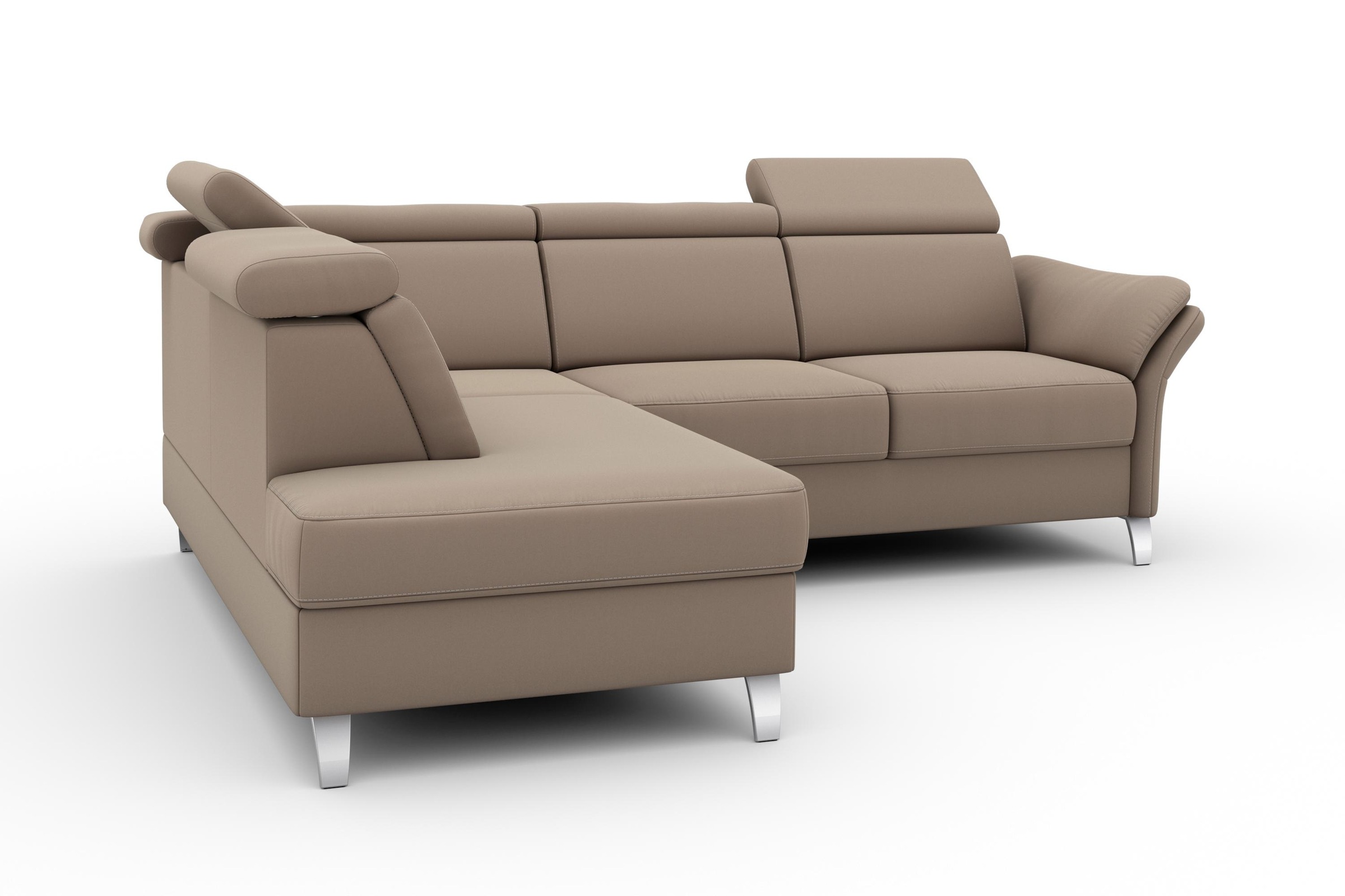 sit&more Ecksofa »Vincenzo L-Form« inklusive Kopfteilverstellung, wahlweise mit Bettfunktion, Bettkasten