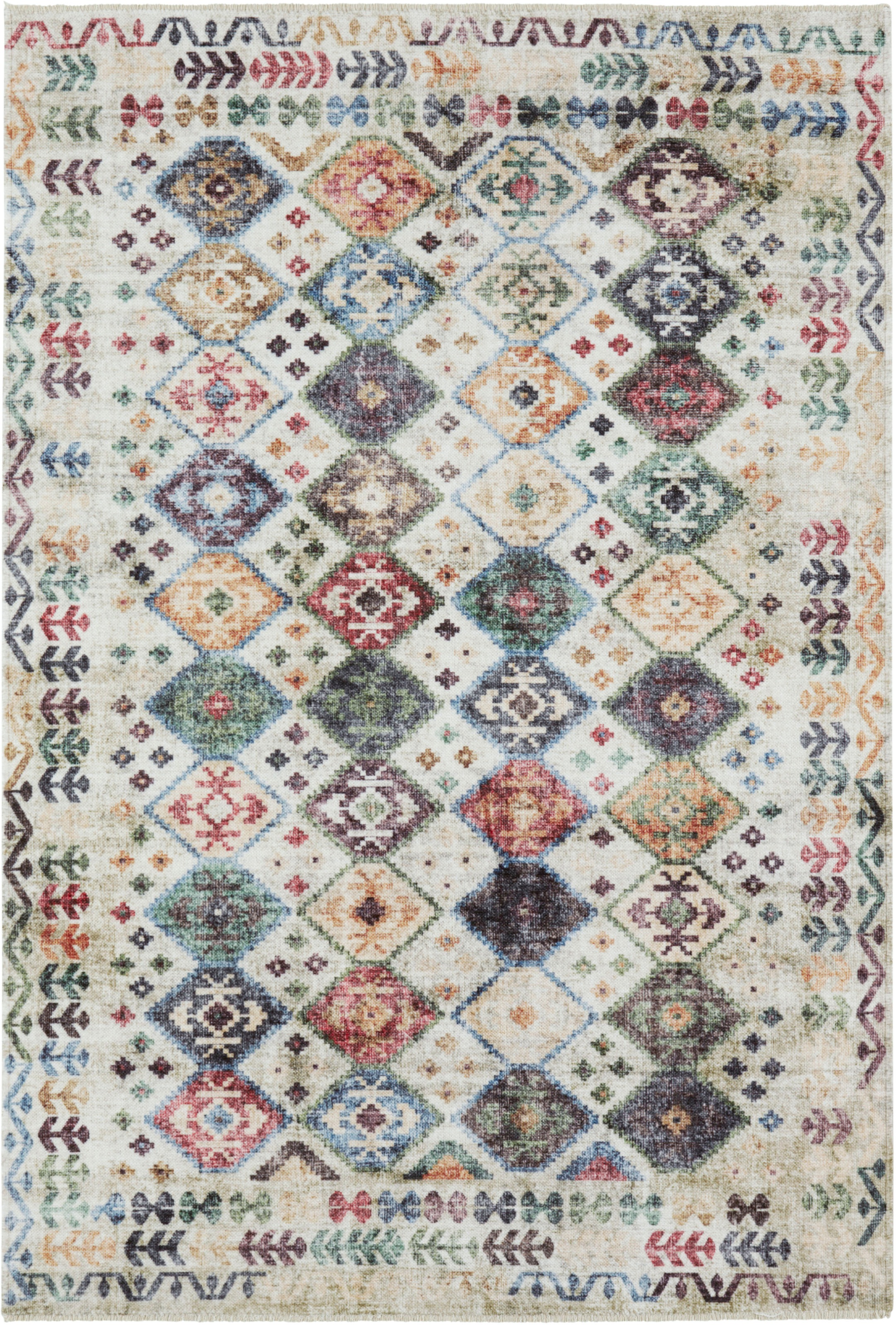 Image of NOURISTAN Teppich »Kilim Sarobi«, rechteckig, 7 mm Höhe, Orient Optik, Used Look, Wohnzimmer, Schlafzimmer, Arbeitszimmer, Robust, Pflegeleicht, Gekettelt bei Ackermann Versand Schweiz