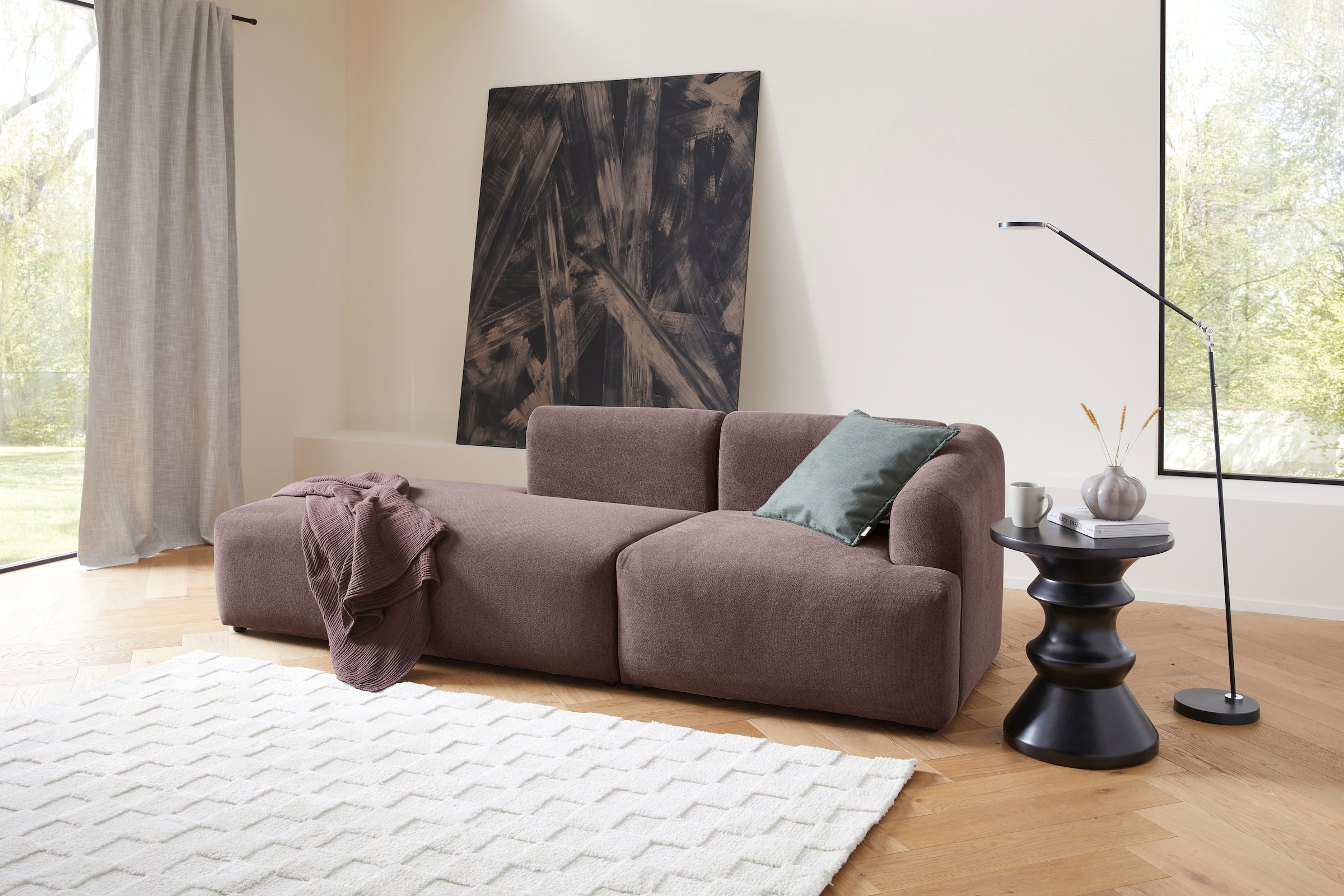 LeGer Home by Lena Gercke Chaise longue »LYZA Open end, Loungemöbel zum Relaxen, Masse B/T/H: 152/96/74 cm« als Modul oder separat verwendbar, für individuelle Zusammenstellung