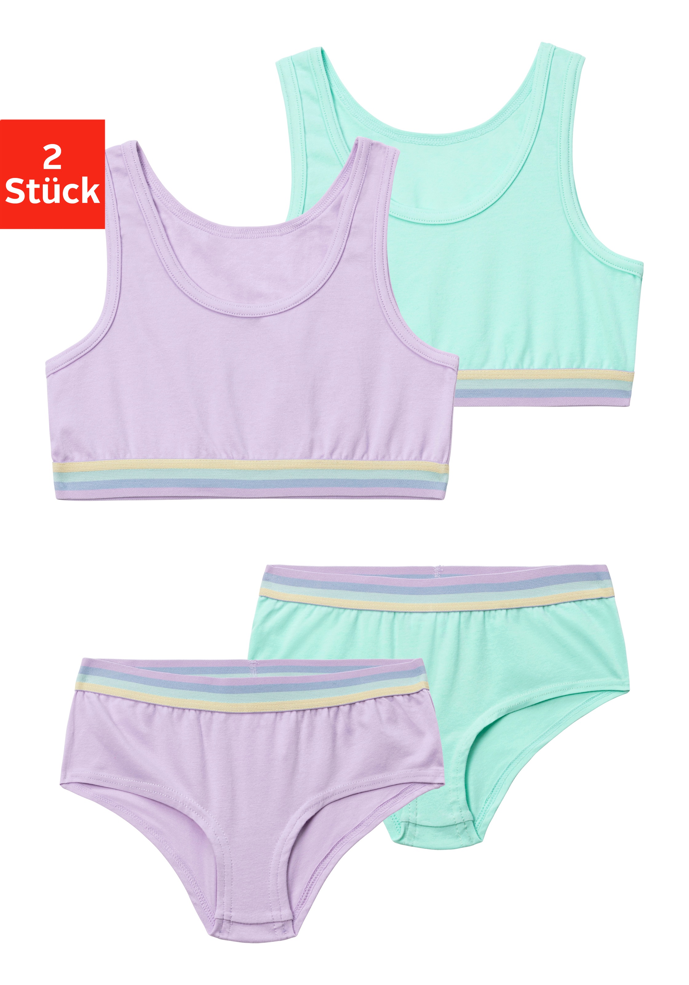 Image of Buffalo Set: Bustier, (4 tlg., mit Panty), mit gestreiften Bündchen bei Ackermann Versand Schweiz